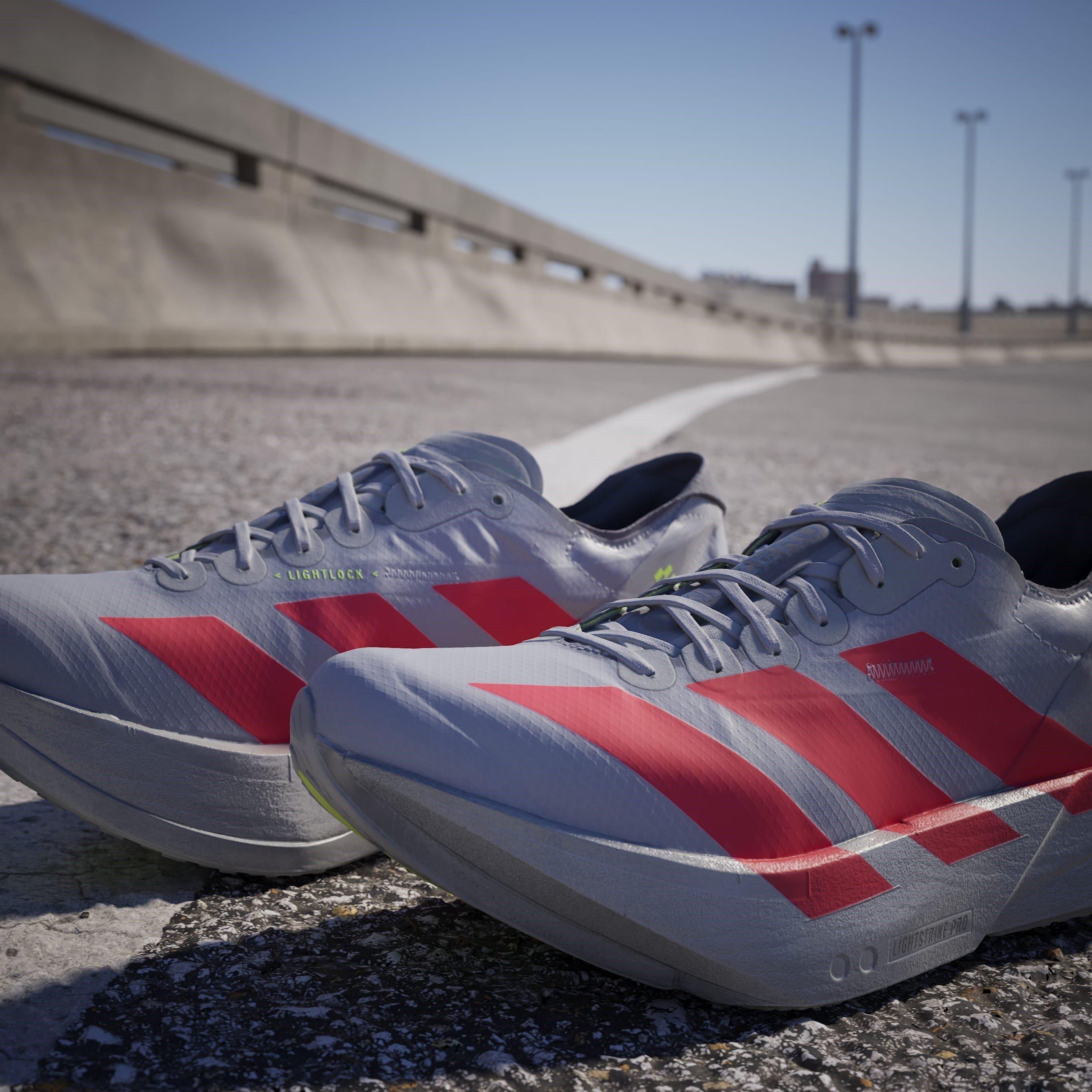 Prata/Vermelho/Cinza - adidas - Adizero Adios Pro 4 Road Running Shoes Mens - 16