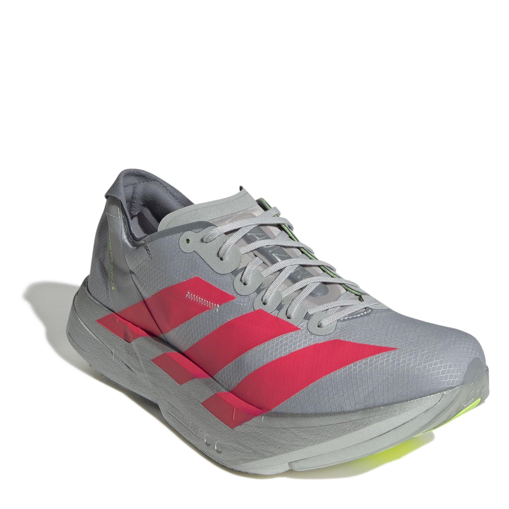 Prata/Vermelho/Cinza - adidas - Adizero Adios Pro 4 Road Running Shoes Mens - 3