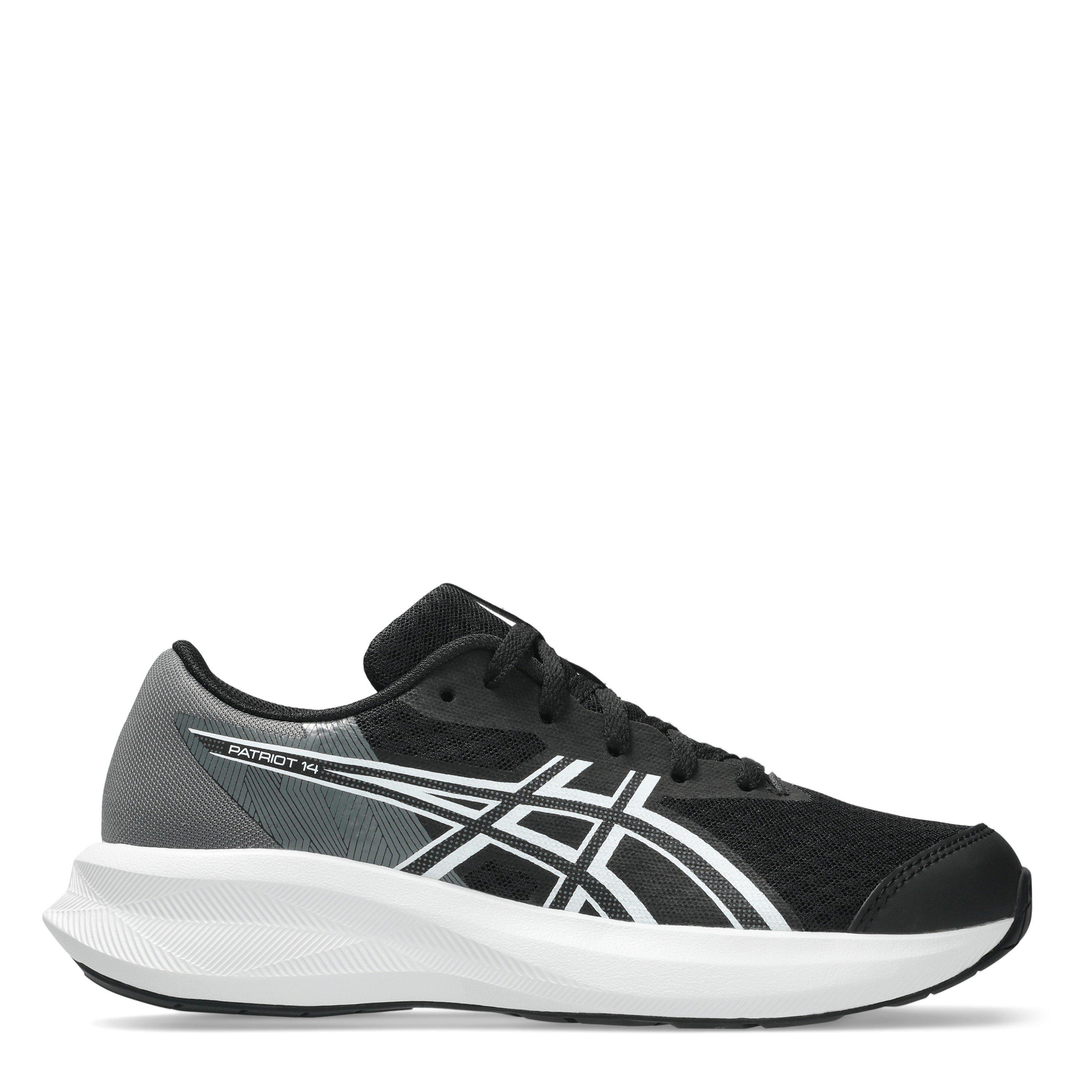 Asics  Kids Patriot Gs Kids Road Running Shoes - Black/White - 5.5 (39.5)