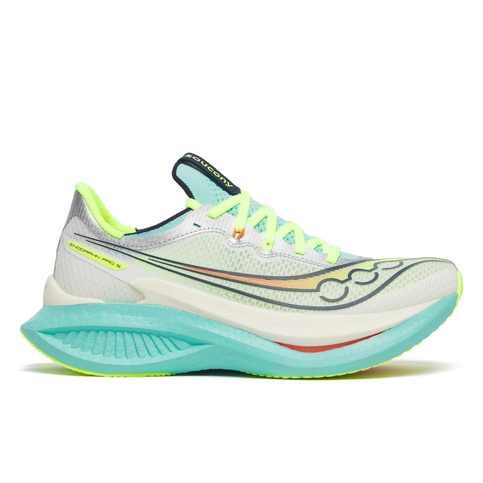 Saucony Women's Endorphin Pro 5 - White/Aqua - 8 (42.5)