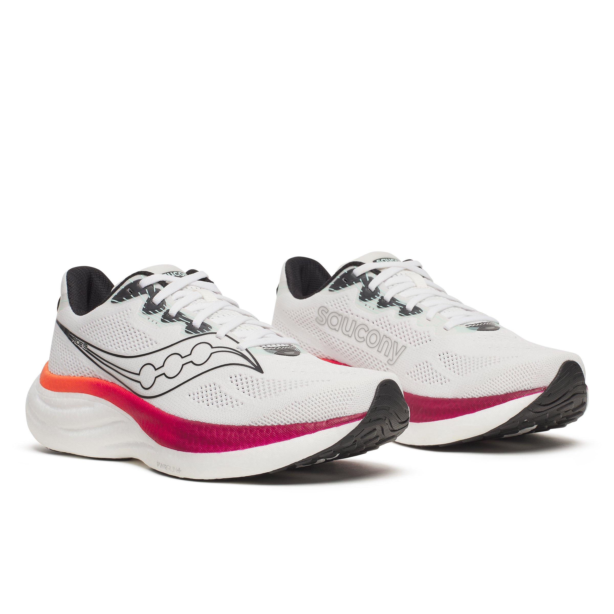 White/Crimson - Saucony - Men's Ride Everyday Neutral Road Running Shoes - 2