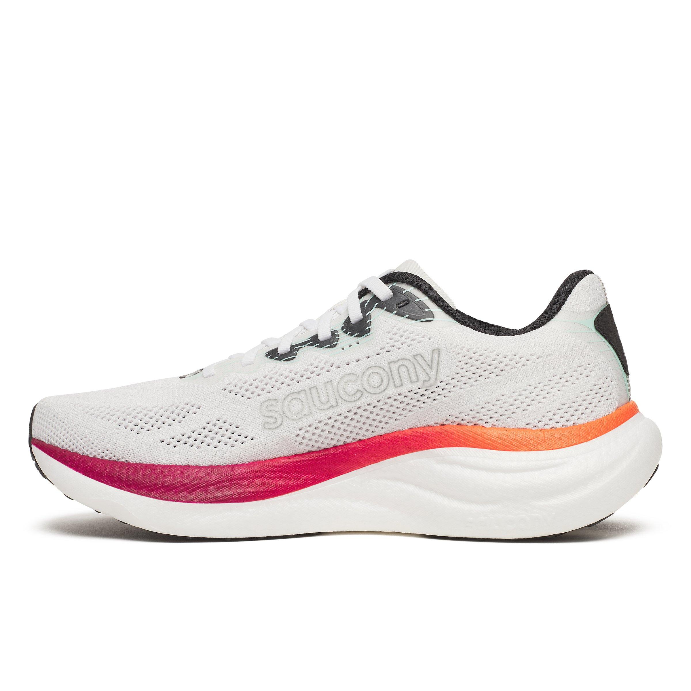 White/Crimson - Saucony - Men's Ride Everyday Neutral Road Running Shoes - 3
