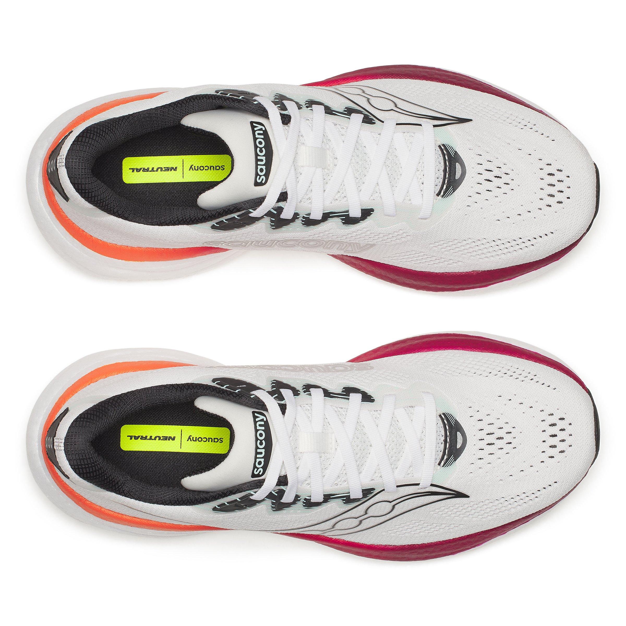 White/Crimson - Saucony - Men's Ride Everyday Neutral Road Running Shoes - 5