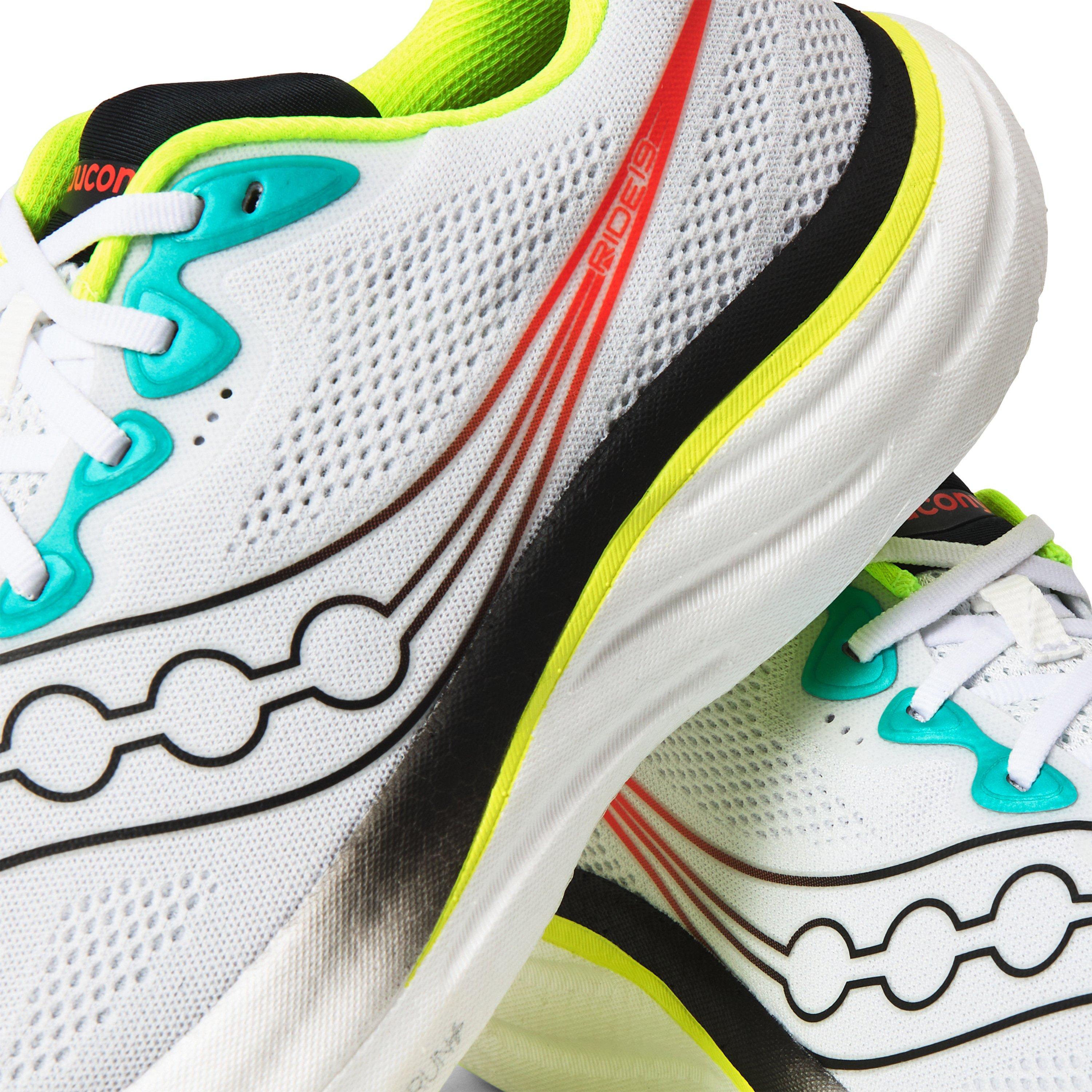 Weiß/Zitronengelb - Saucony - Men's Ride Everyday Neutral Road Running Shoes - 3