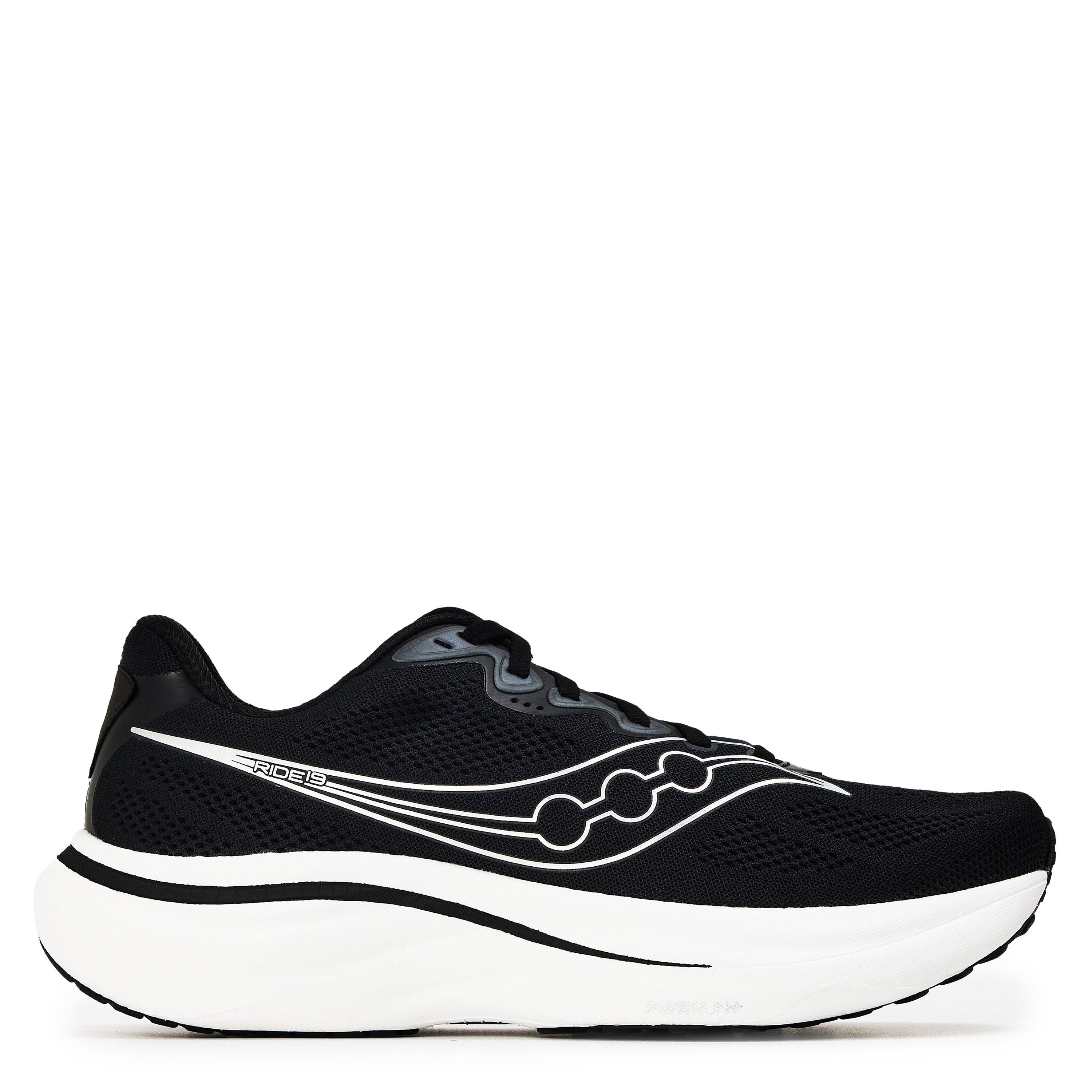 Saucony Men's Ride Everyday Neutral Road Running Shoes - Black/Silver - 9.5 (44.5)