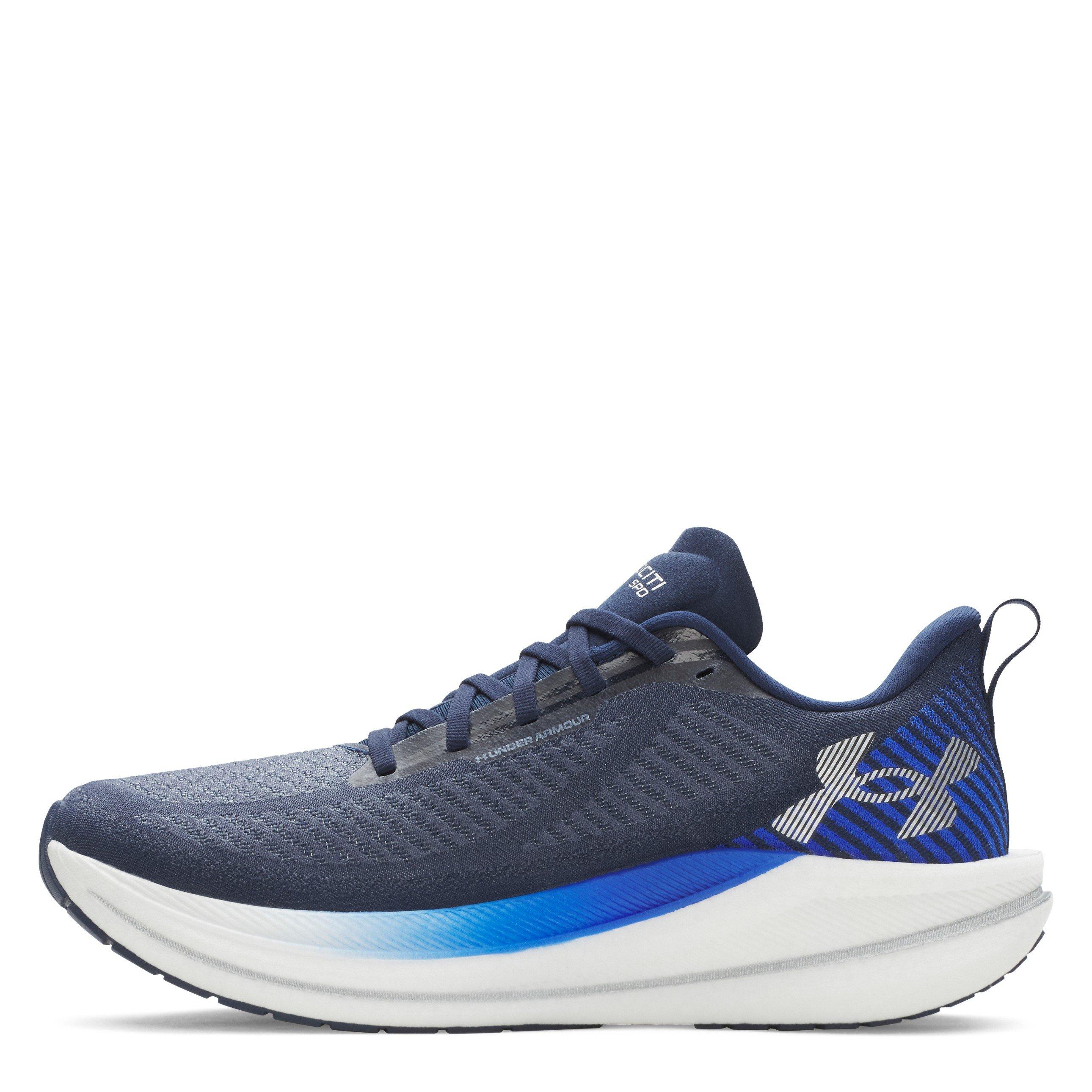 Blå  / Sølv - Under Armour - Men's Velociti Speed Road Running Shoes - 2