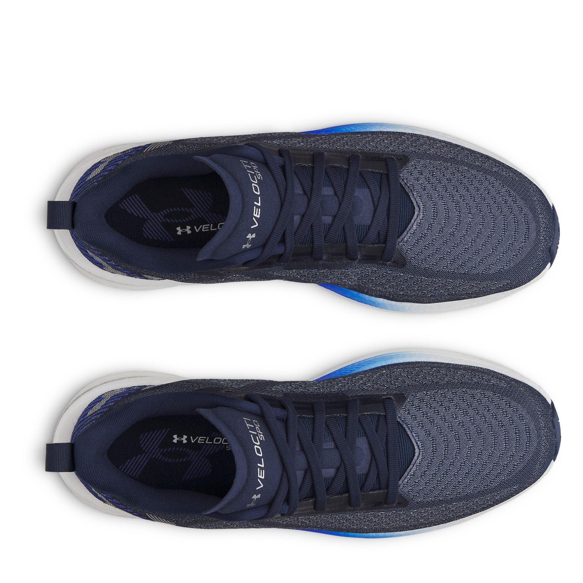 Blå  / Sølv - Under Armour - Men's Velociti Speed Road Running Shoes - 4