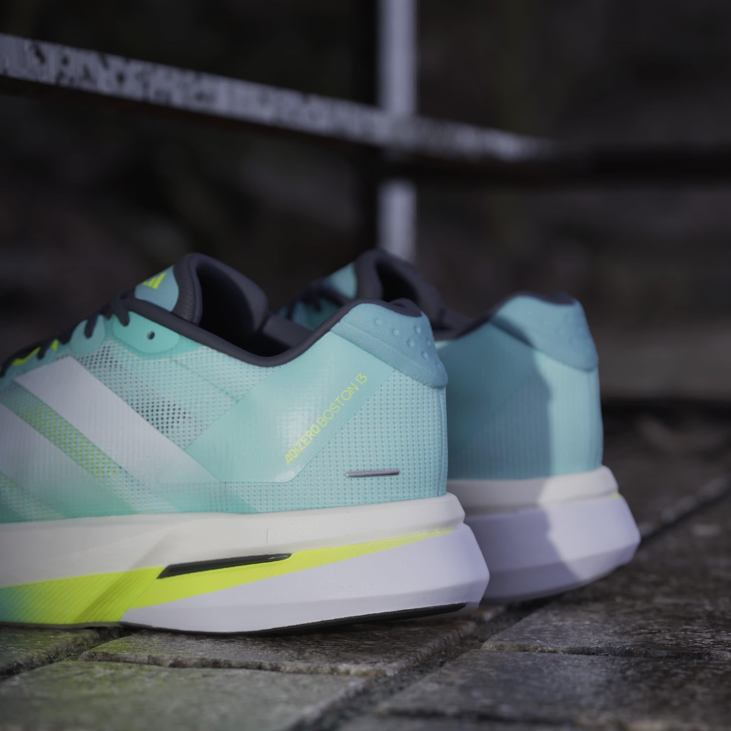 Aqua/Wht/Lemon - adidas - Boston 13 Mens Running Shoes - 16