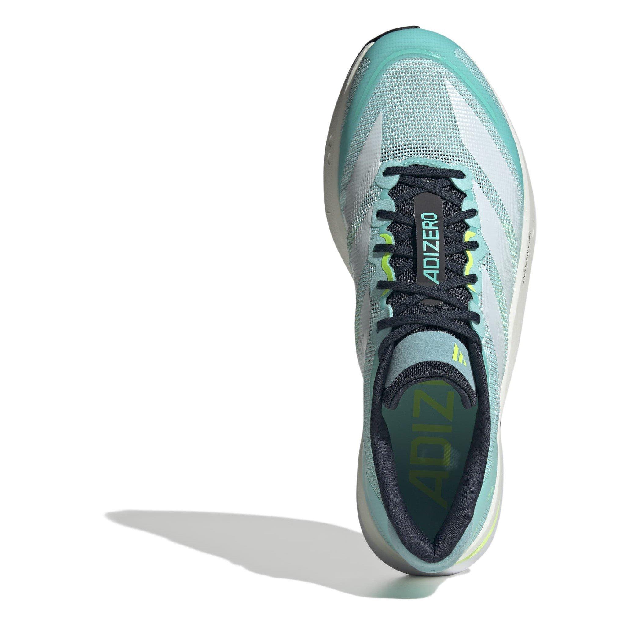 Aqua/Wht/Lemon - adidas - Boston 13 Mens Running Shoes - 5