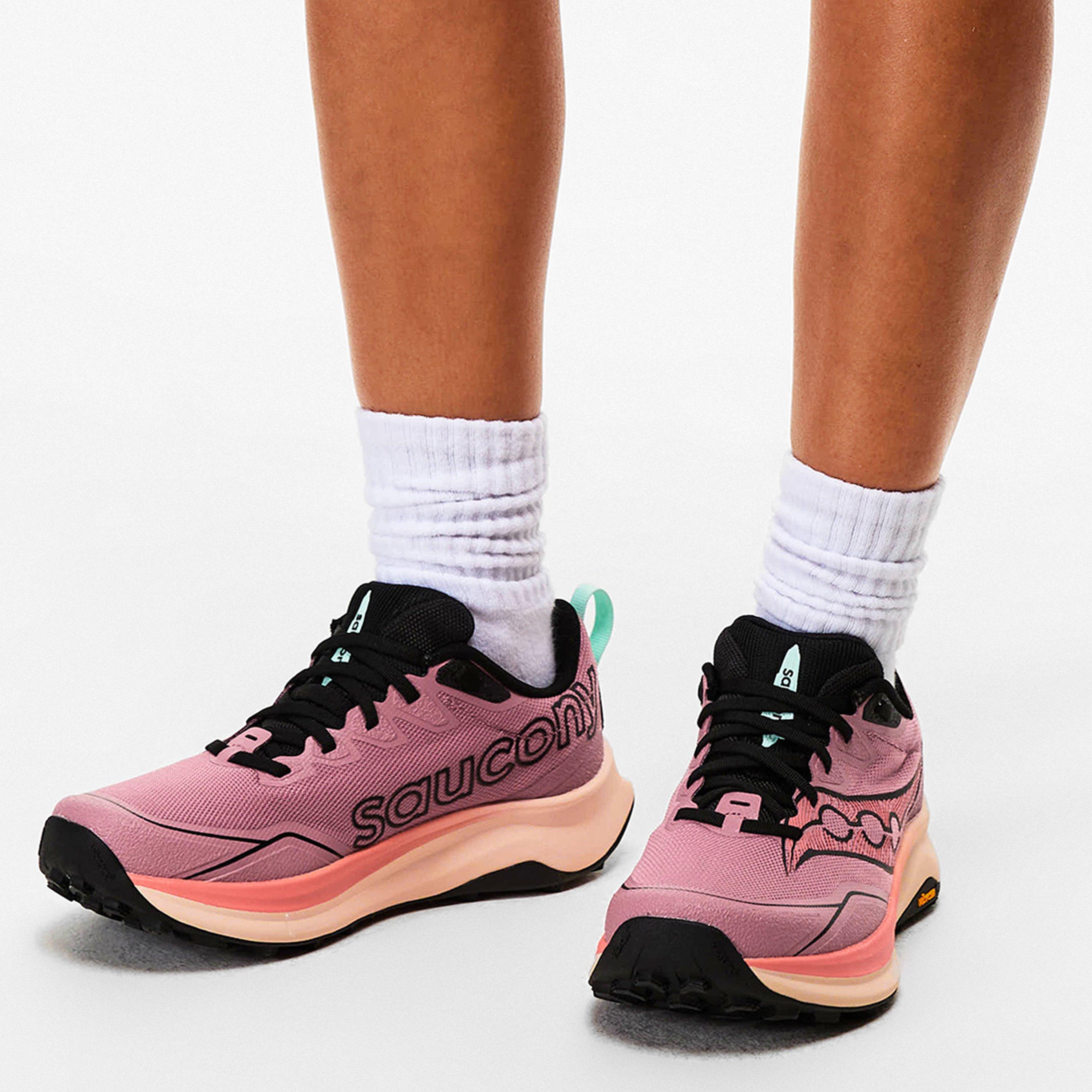 Mauve/Salmão - Saucony - Womens Peregrine 16 Off-Road Trail Running Shoes - 3