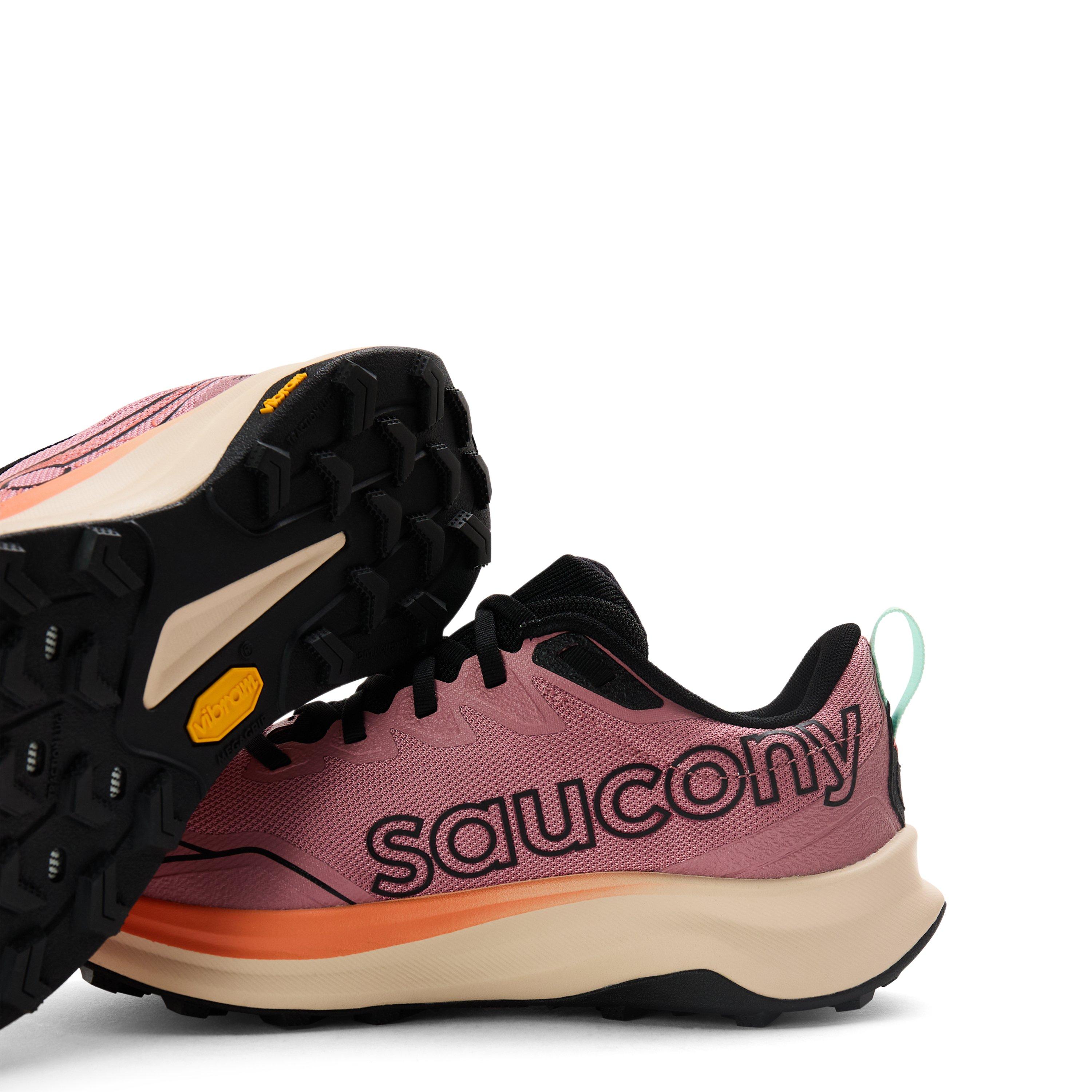 Mauve/Salmão - Saucony - Womens Peregrine 16 Off-Road Trail Running Shoes - 4