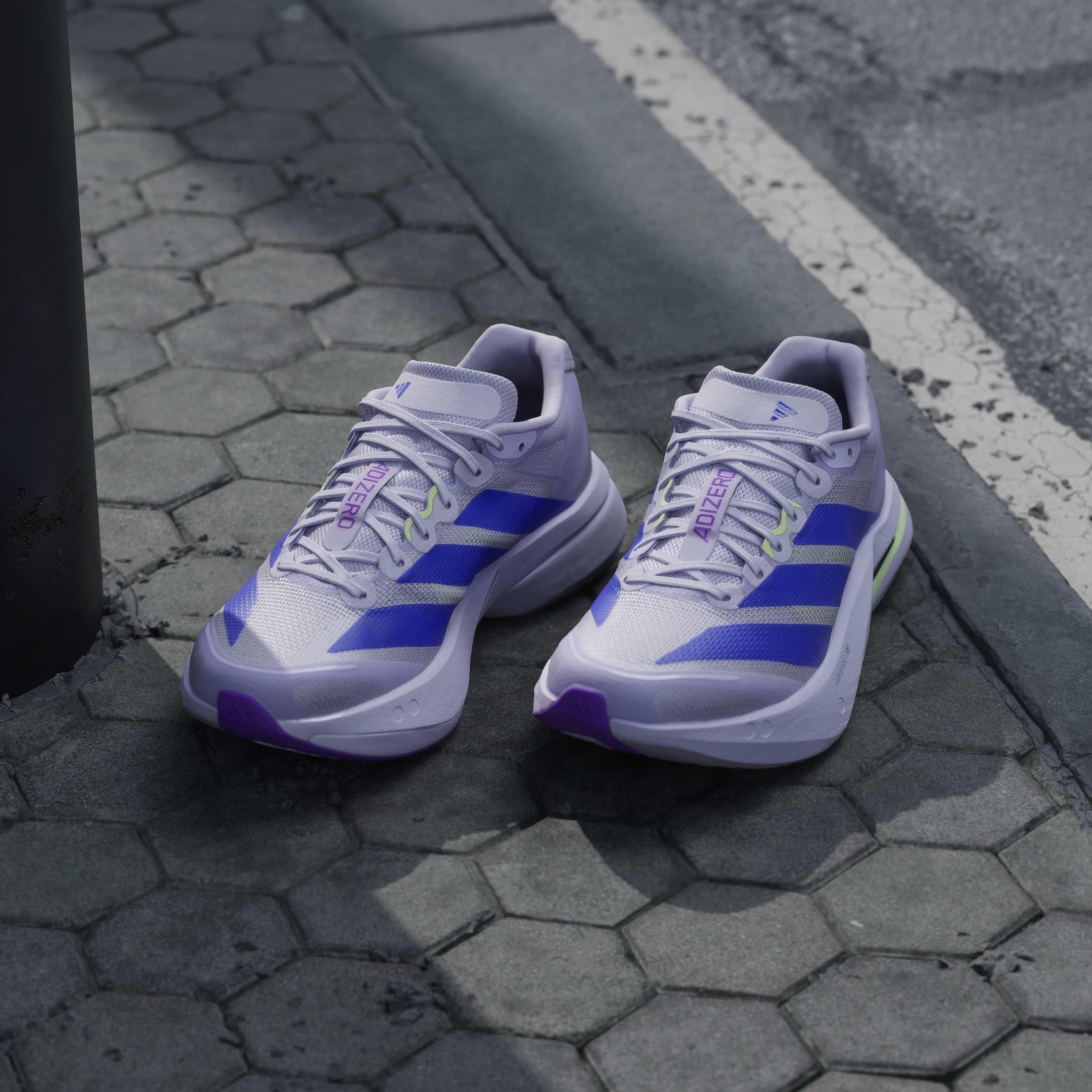Purple/Green - adidas - Boston 13 Womens Running Shoes - 12