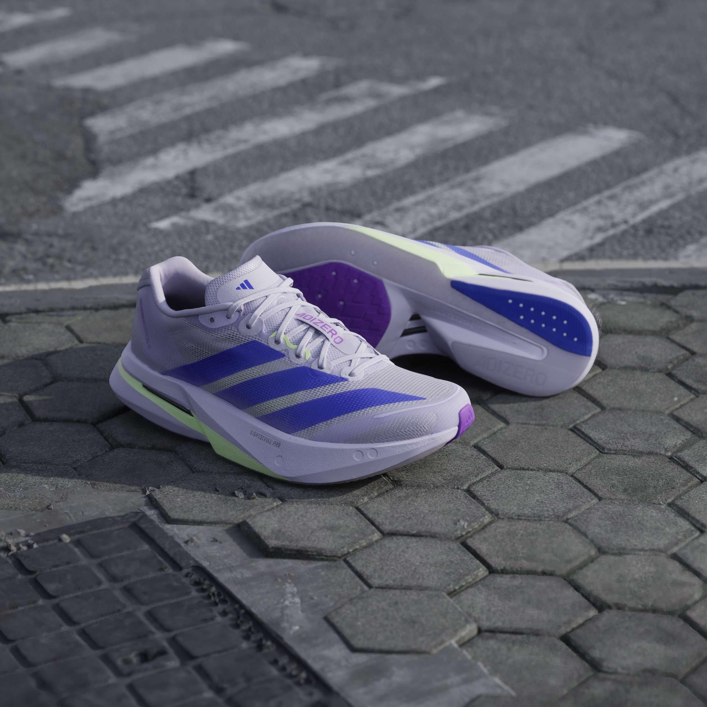 Purple/Green - adidas - Boston 13 Womens Running Shoes - 15