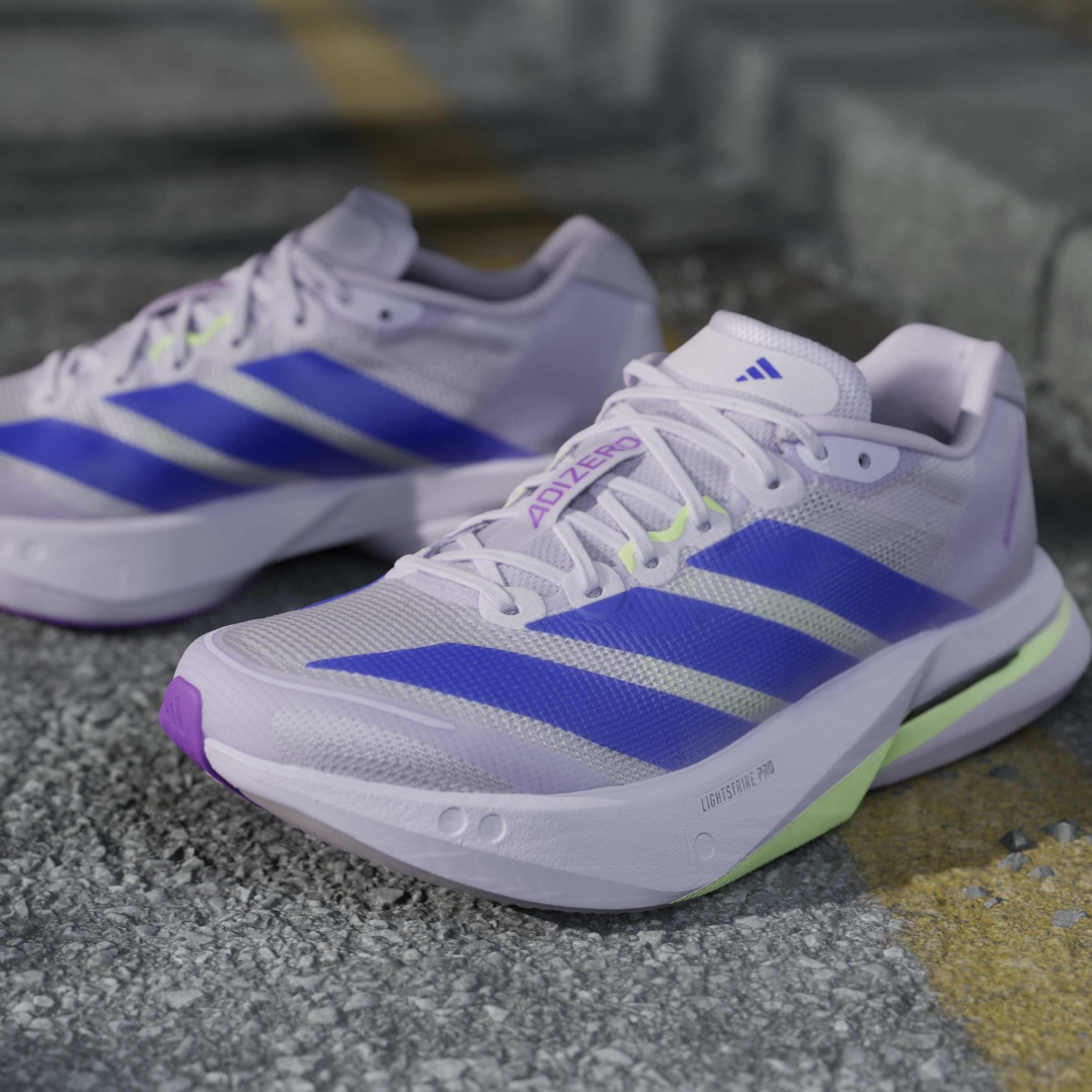 Purple/Green - adidas - Boston 13 Womens Running Shoes - 16