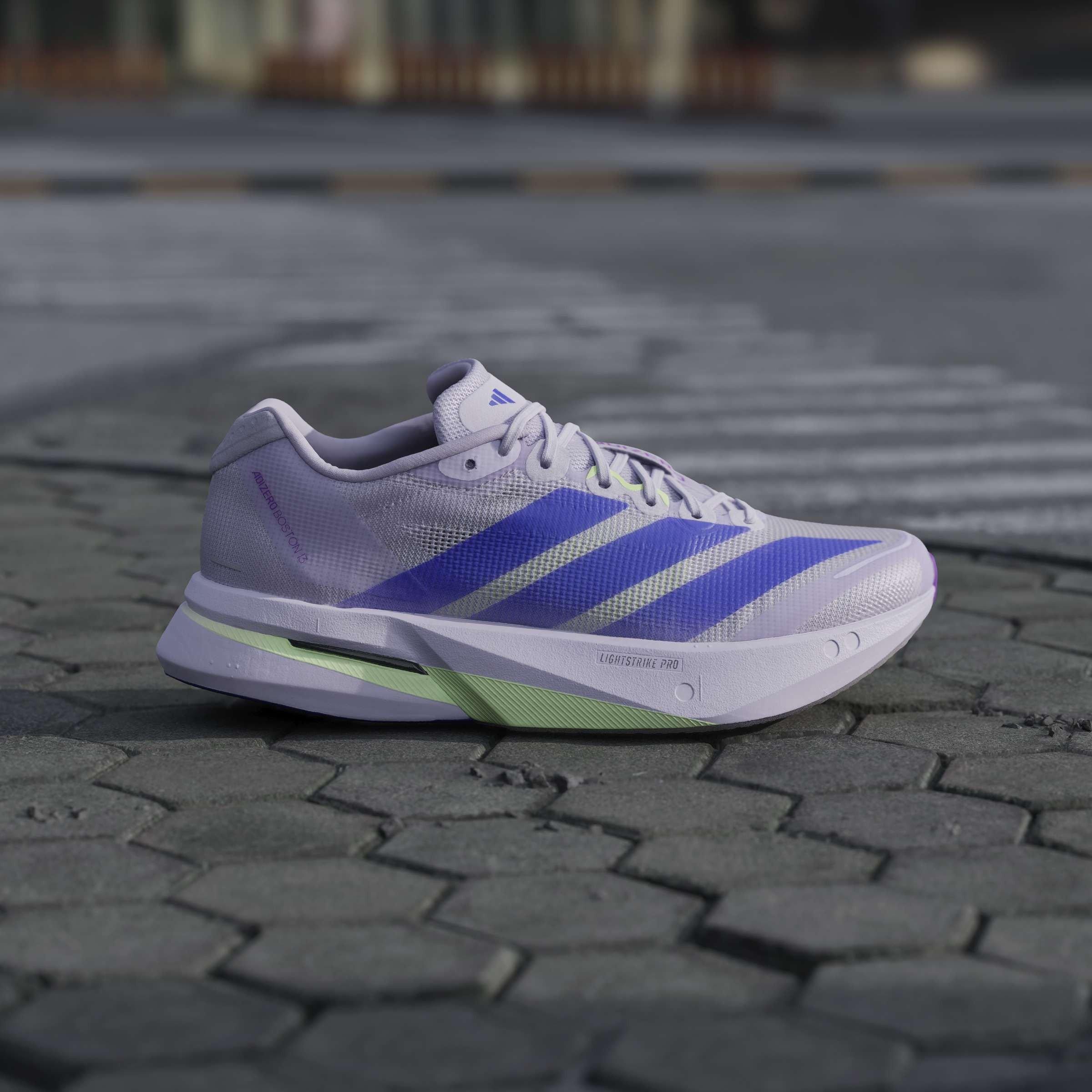 Purple/Green - adidas - Boston 13 Womens Running Shoes - 10