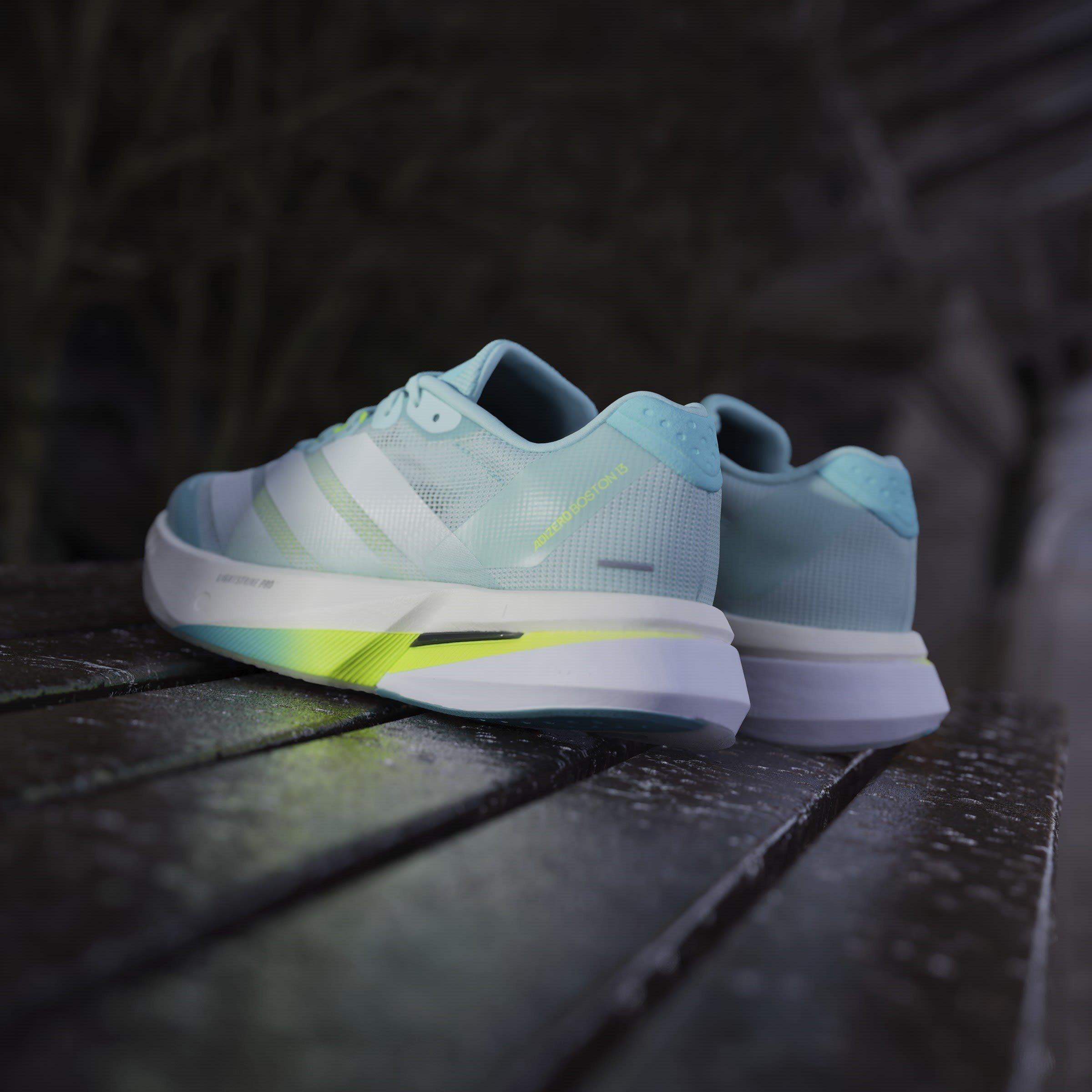 Aqua/Zero/Lemon - adidas - Boston 13 Womens Running Shoes - 13