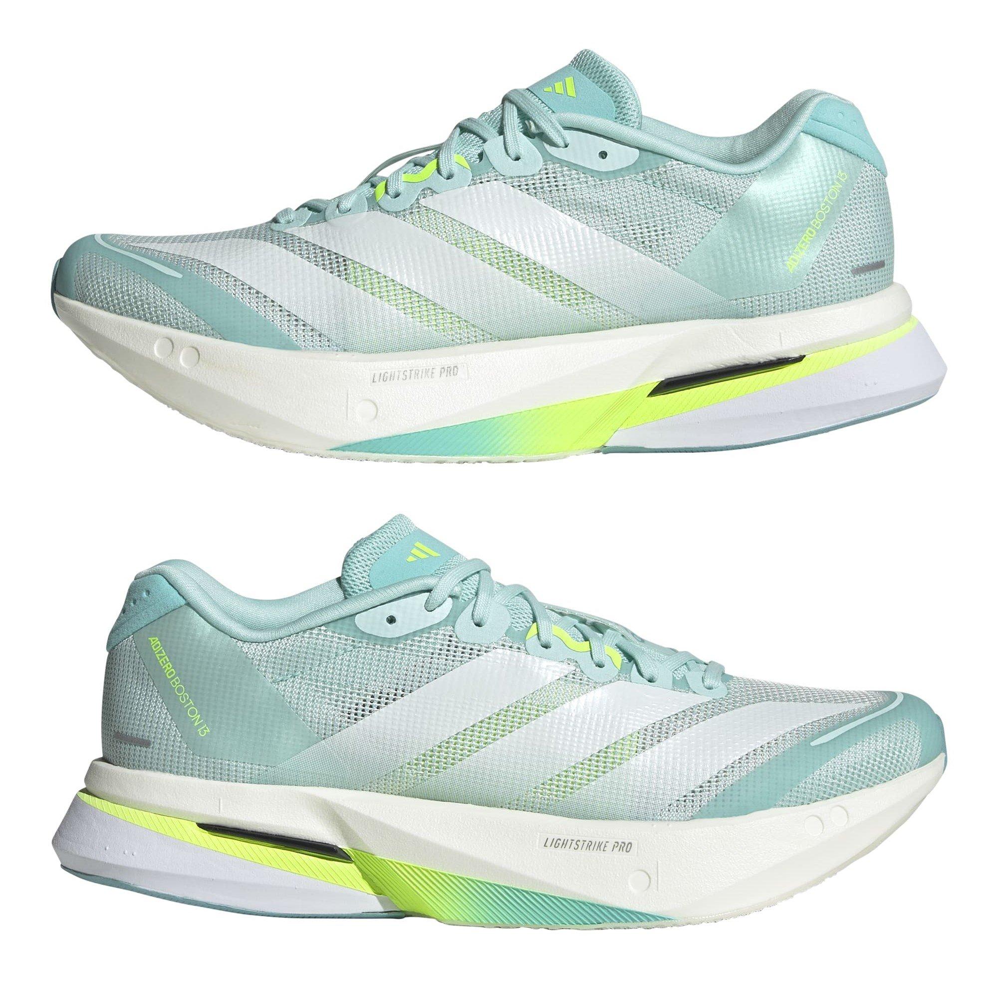 Aqua/Zero/Lemon - adidas - Boston 13 Womens Running Shoes - 9