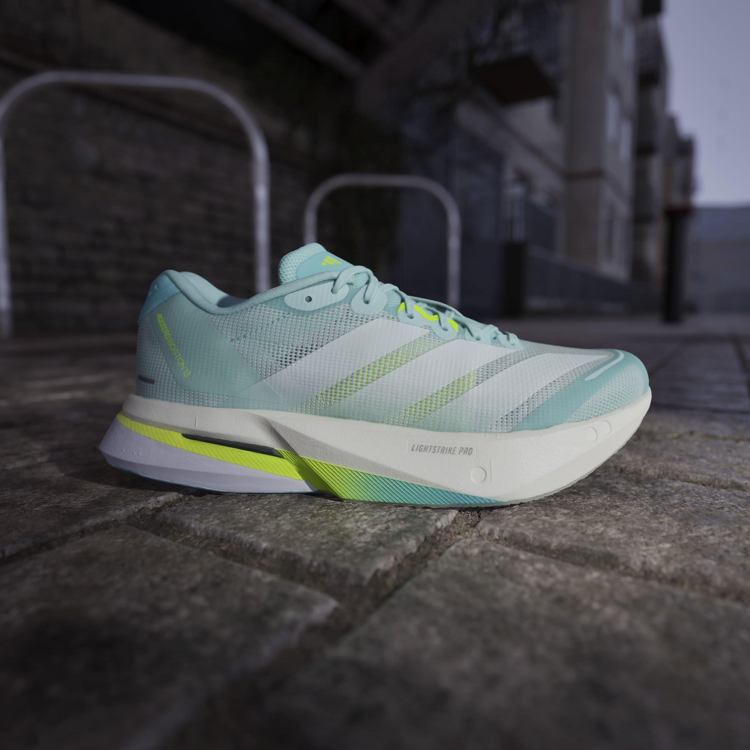 Aqua/Zero/Lemon - adidas - Boston 13 Womens Running Shoes - 10