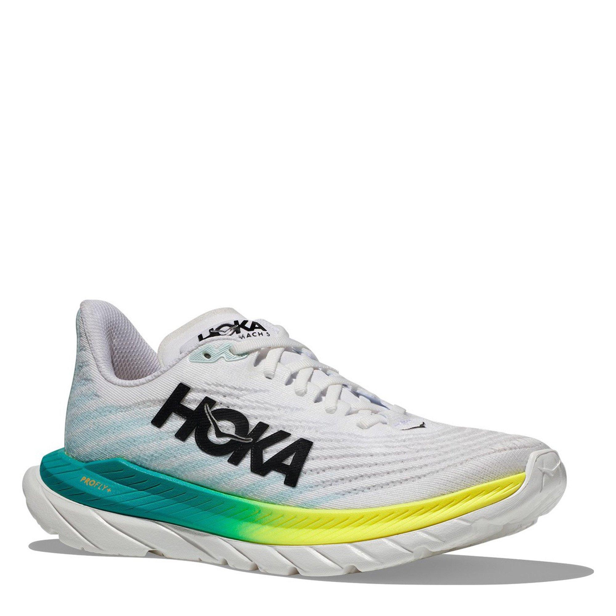 WHITE / BLUE - Hoka - Mach 5 Womens Running Shoes - 4
