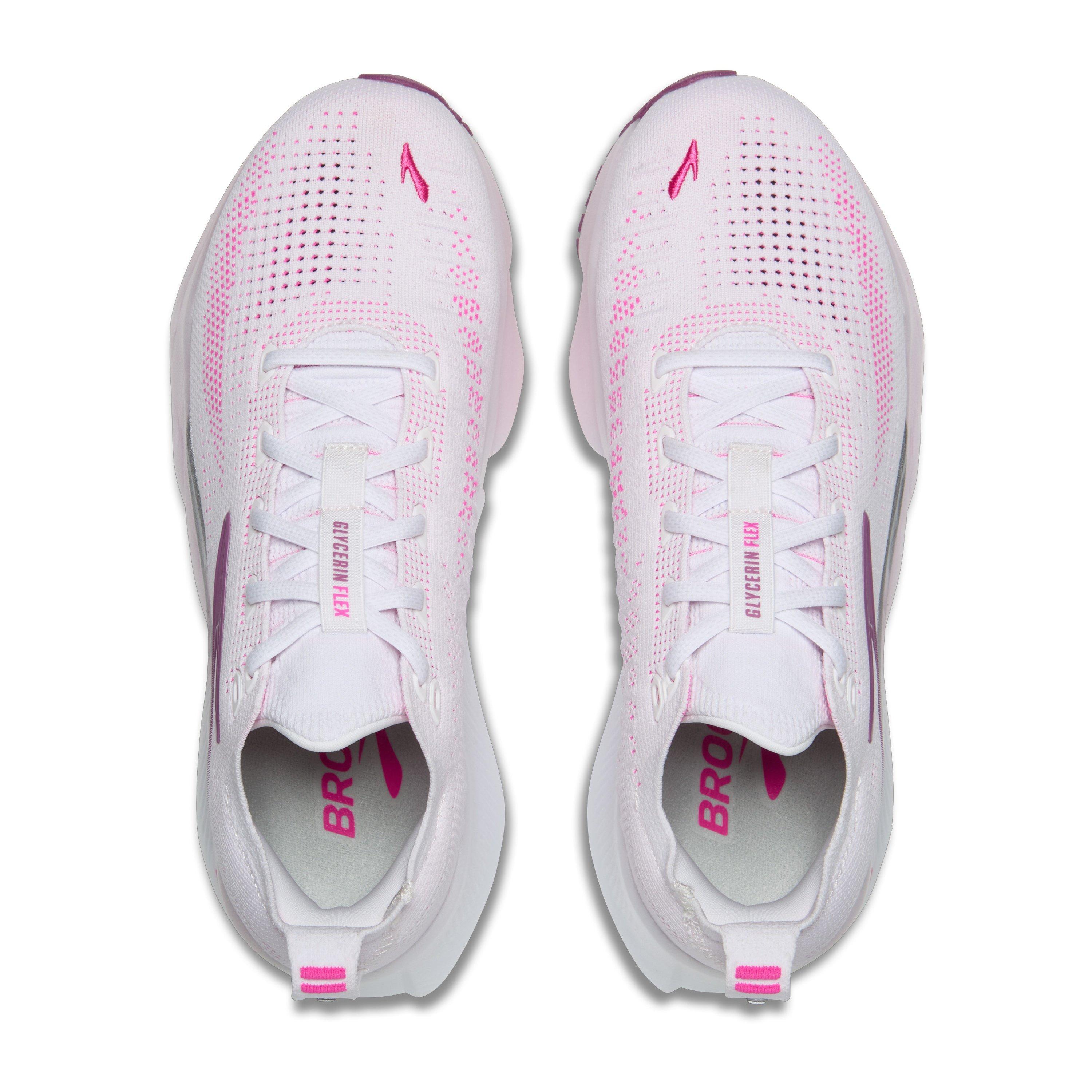 White/Cybr Pink - Brooks - Women's Glycerin Flex Neutral Road Running Shoes - 5