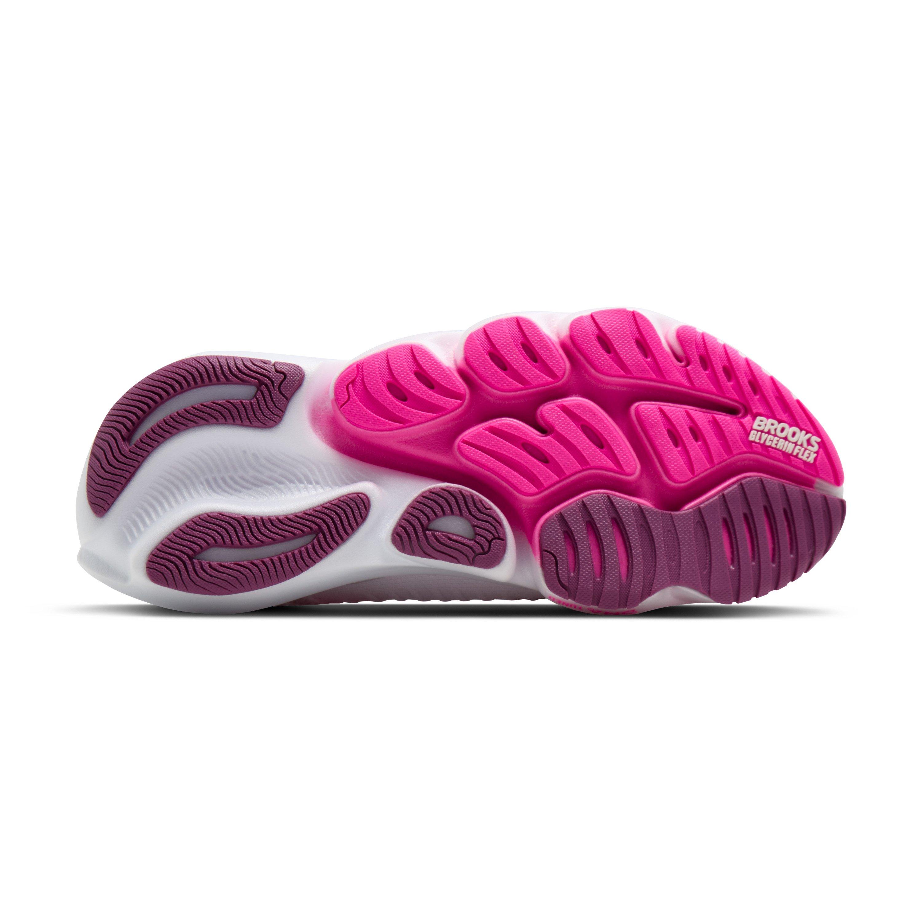 White/Cybr Pink - Brooks - Women's Glycerin Flex Neutral Road Running Shoes - 7