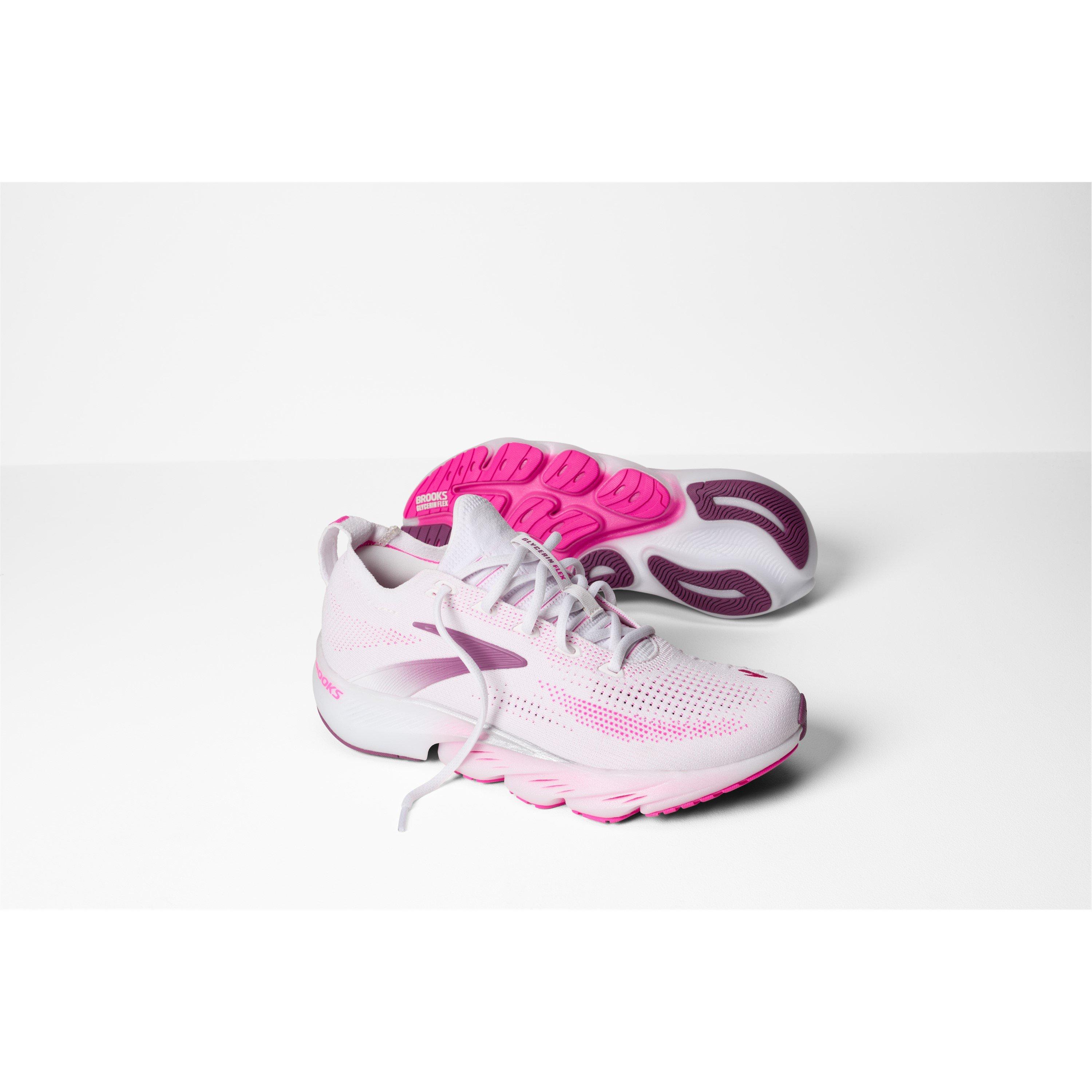 White/Cybr Pink - Brooks - Women's Glycerin Flex Neutral Road Running Shoes - 8