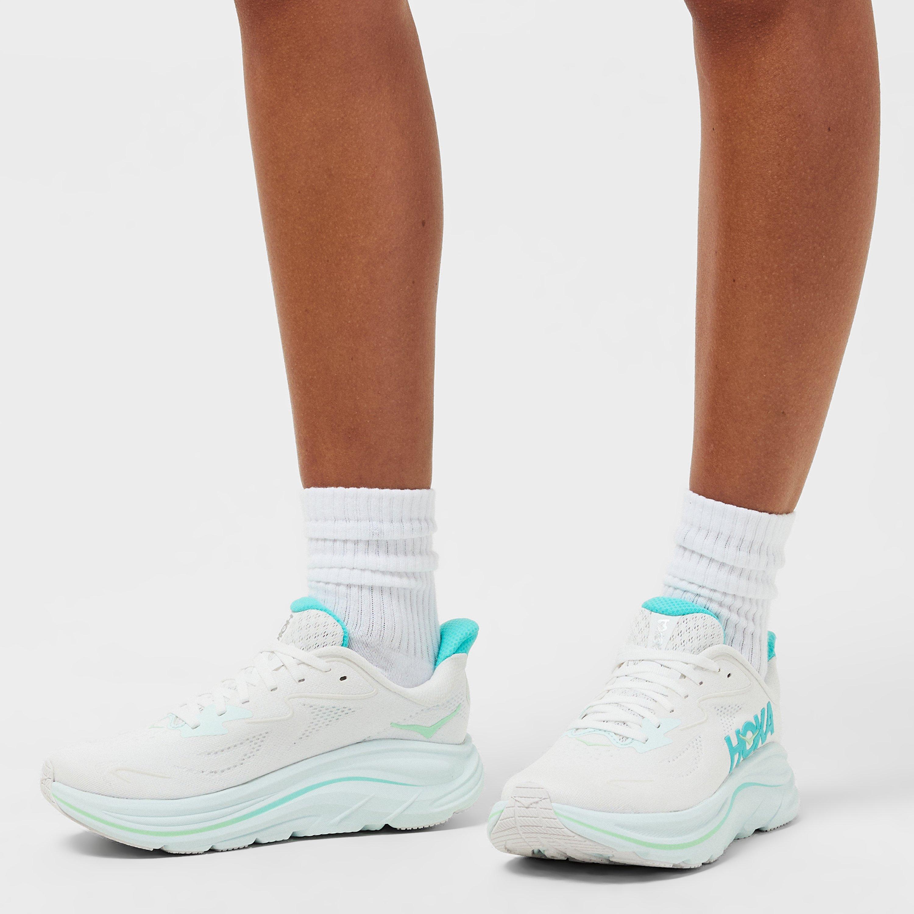 White/Blue - Hoka - Women's Clifton 10 Everyday Neutral Road Running Shoes - 3