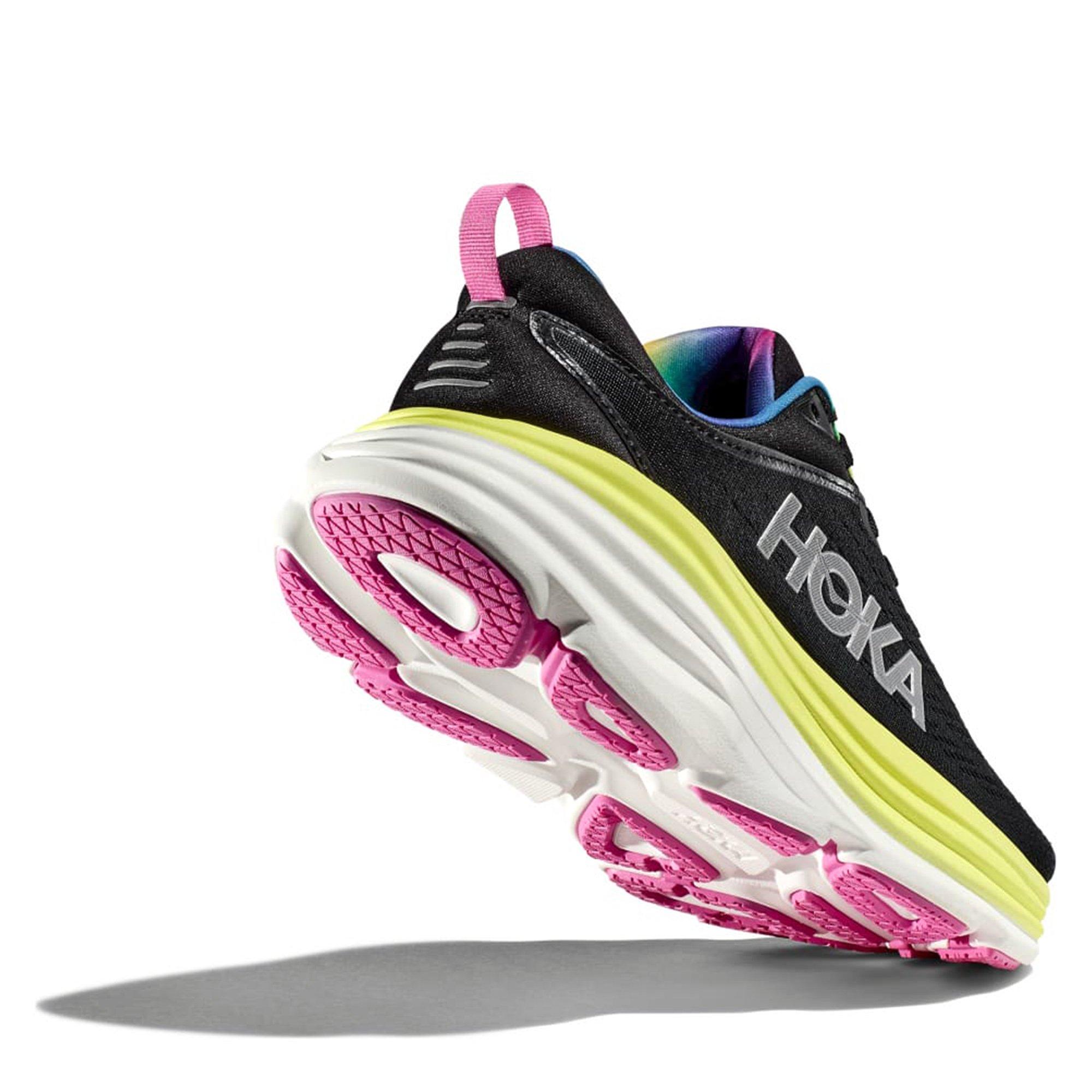 BLACK/GLOW - Hoka - Bondi 8 Mens Running Shoes - 3