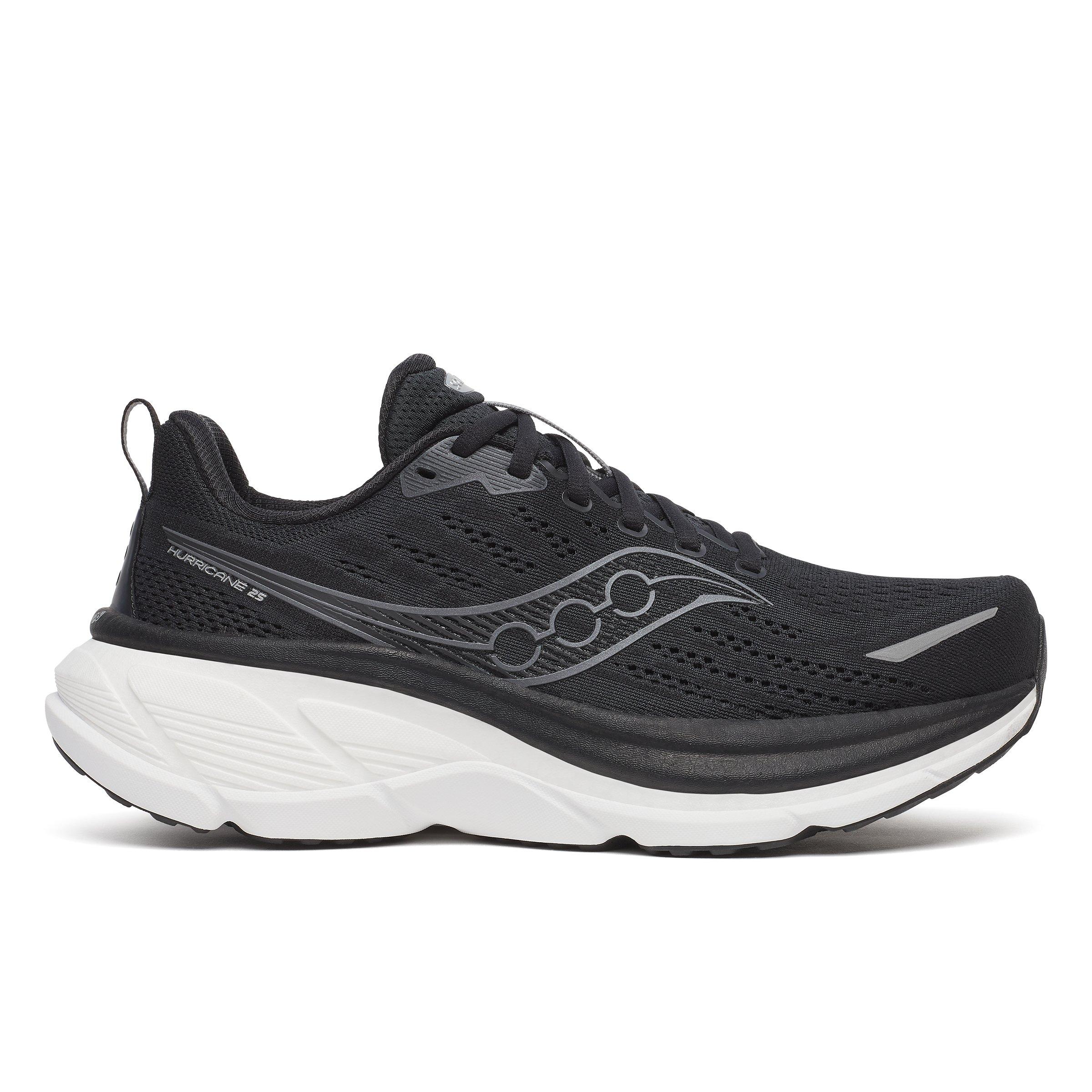 Saucony Men's Hurricane 25 Road Running Shoes - Black/White - 9 (44)