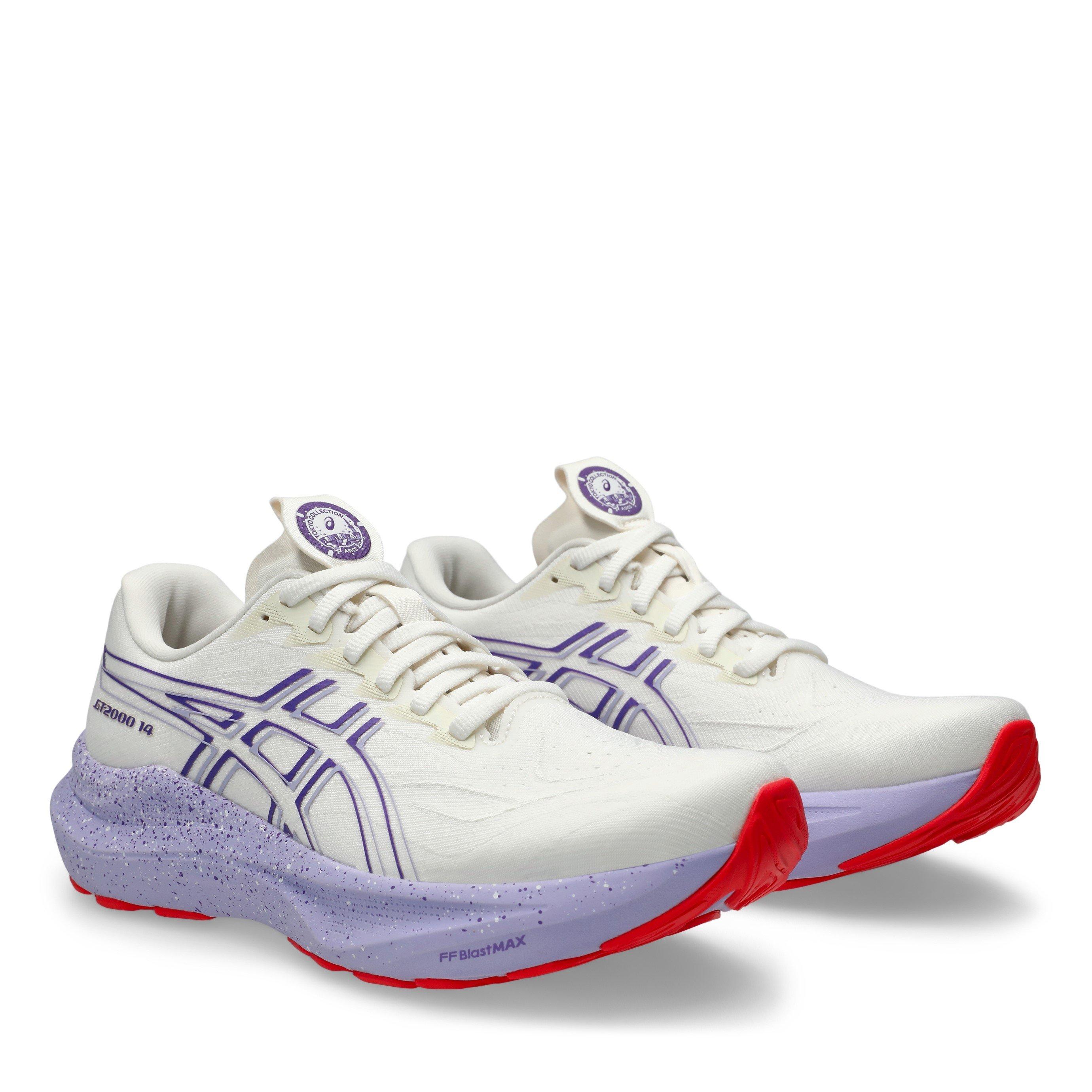 Cream/Purple - Asics - Gt-2000 14 Road Running Shoes Womens - 4