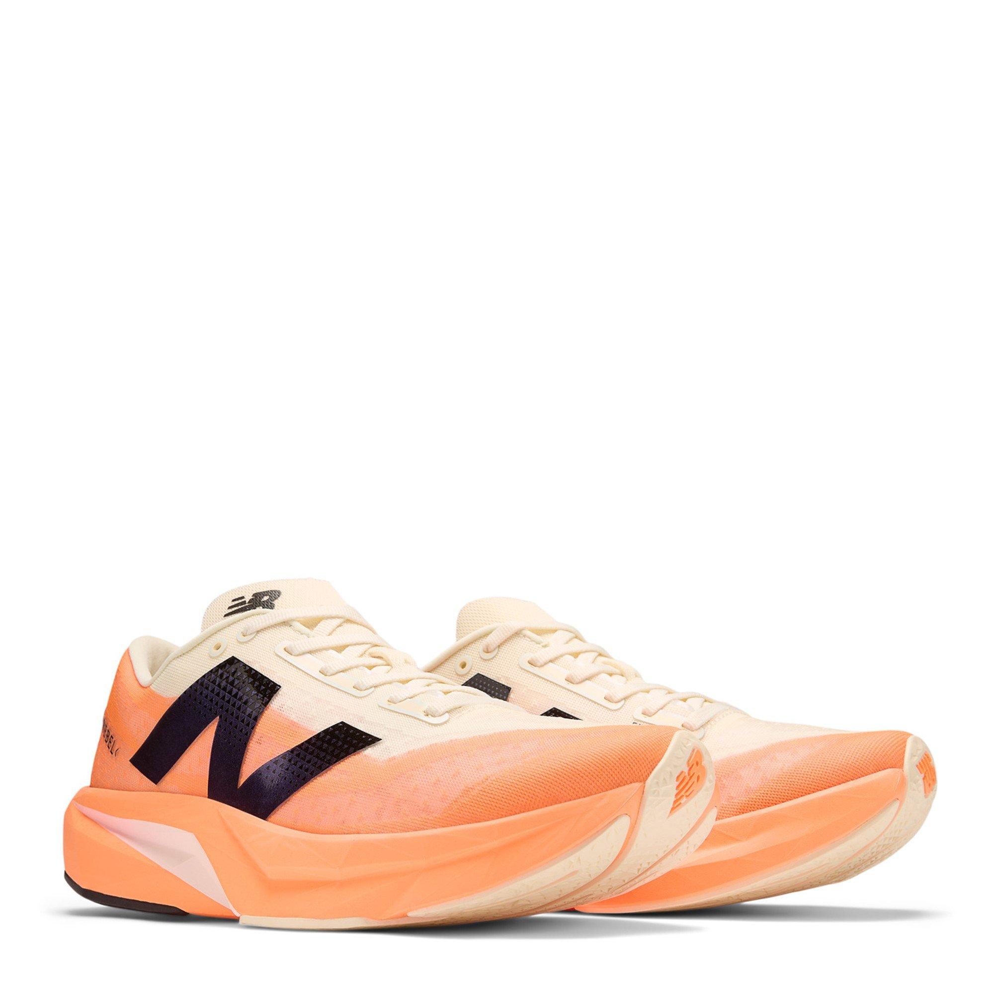 White/Mango - New Balance - FuelCell Rebel v4 Running Trainers Mens - 4