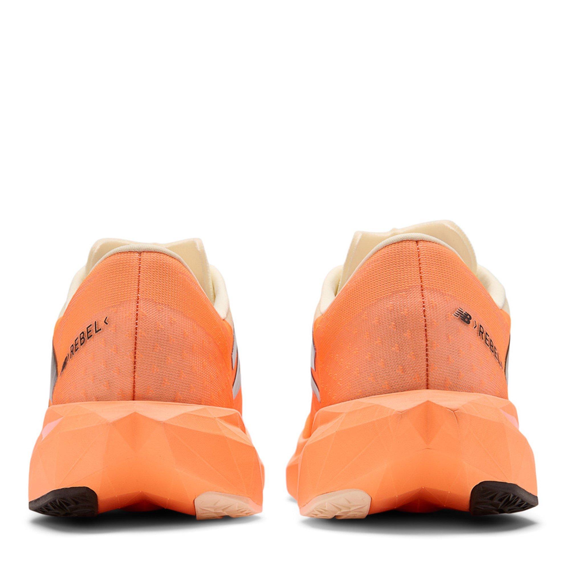 White/Mango - New Balance - FuelCell Rebel v4 Running Trainers Mens - 6