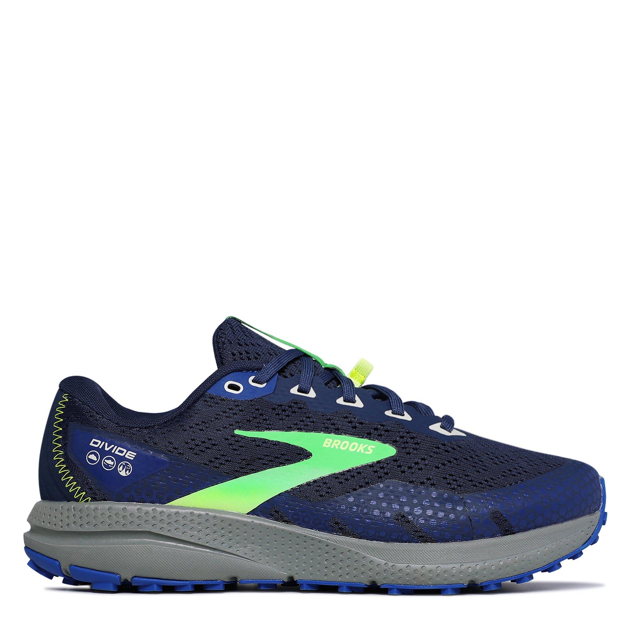 Blue/Green - Brooks - Divide 3 Mens Trail Running Shoes - 1
