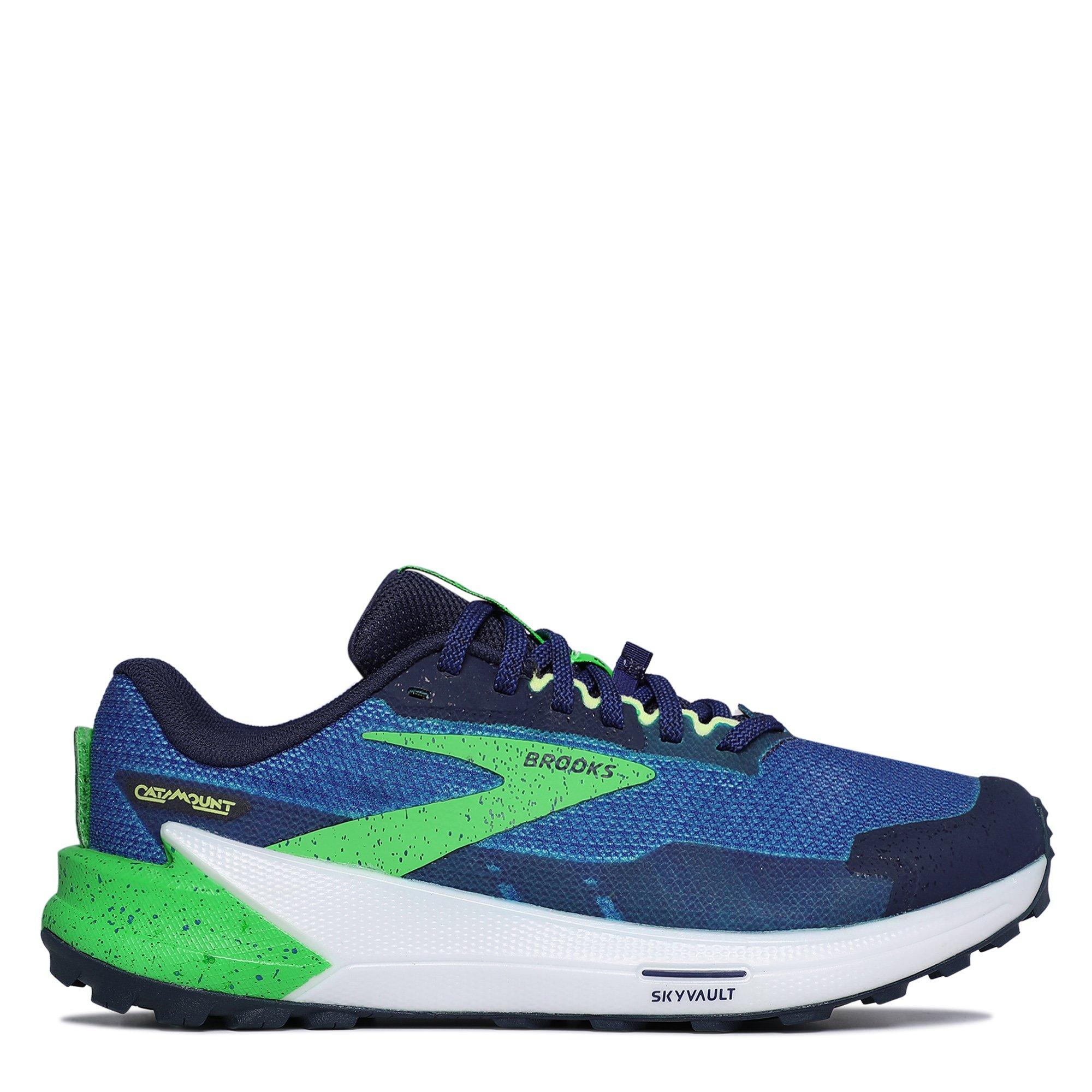 Blue/Green - Brooks - Catamount 2 Mens Trail Running Shoes - 1