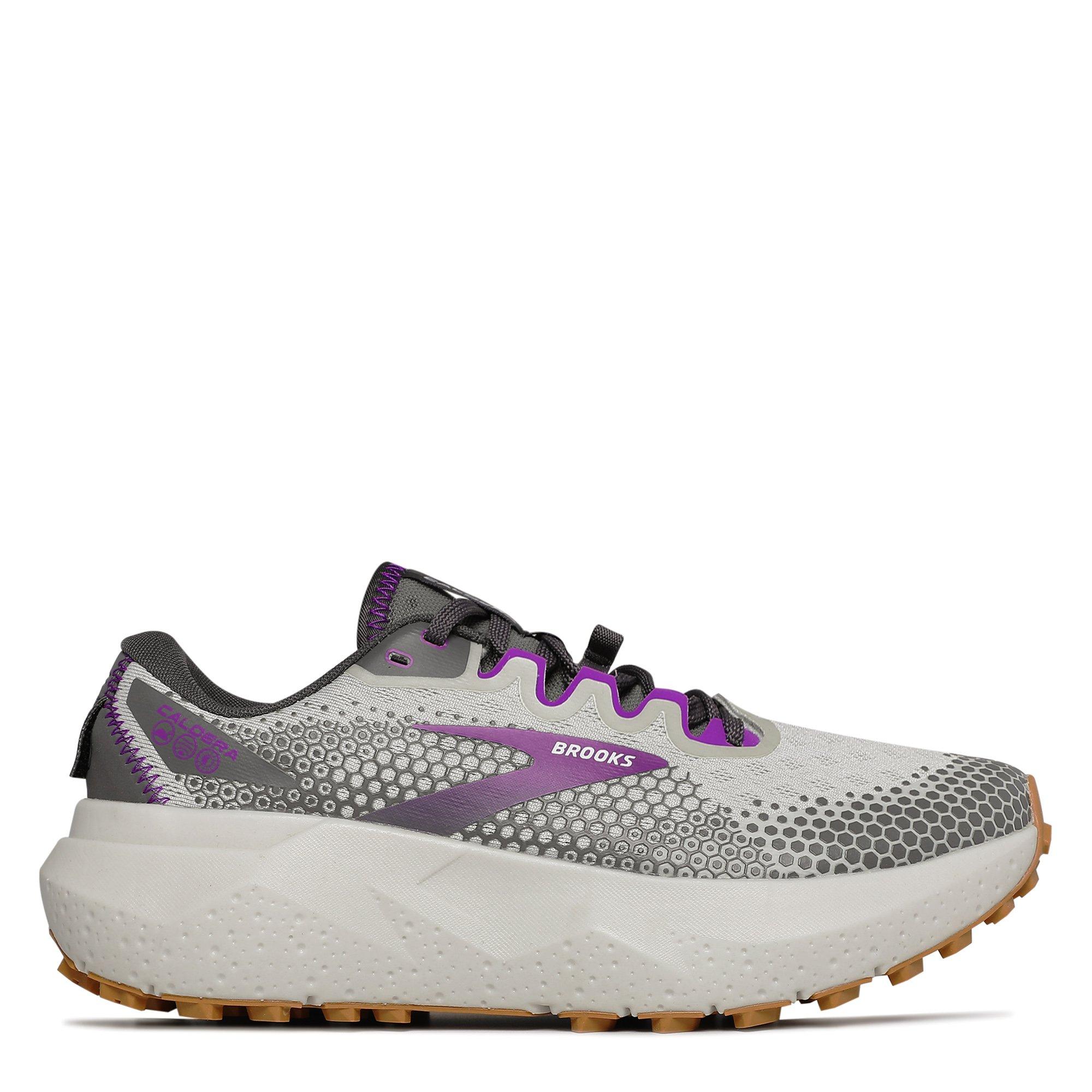 Oyster/Purple - Brooks - Caldera 6 Womens Trail Running Shoes - 1