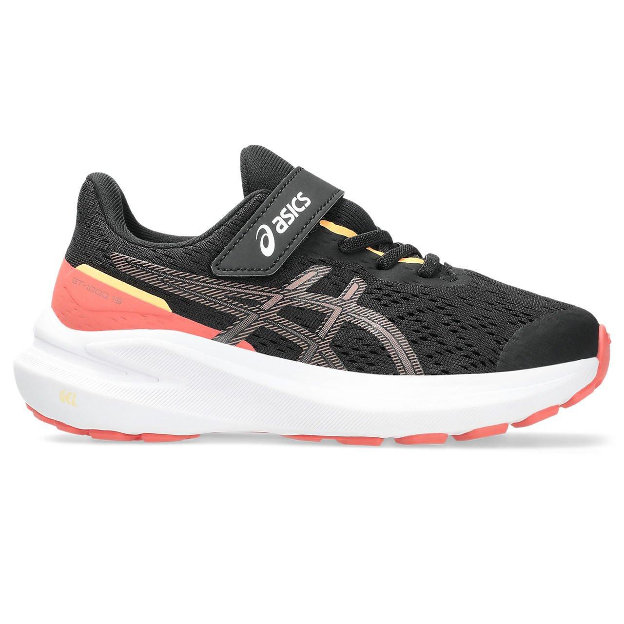 Black/Rubbl Red - Asics - Unisex Kids Everyday Neutral Road Running Shoes - 8