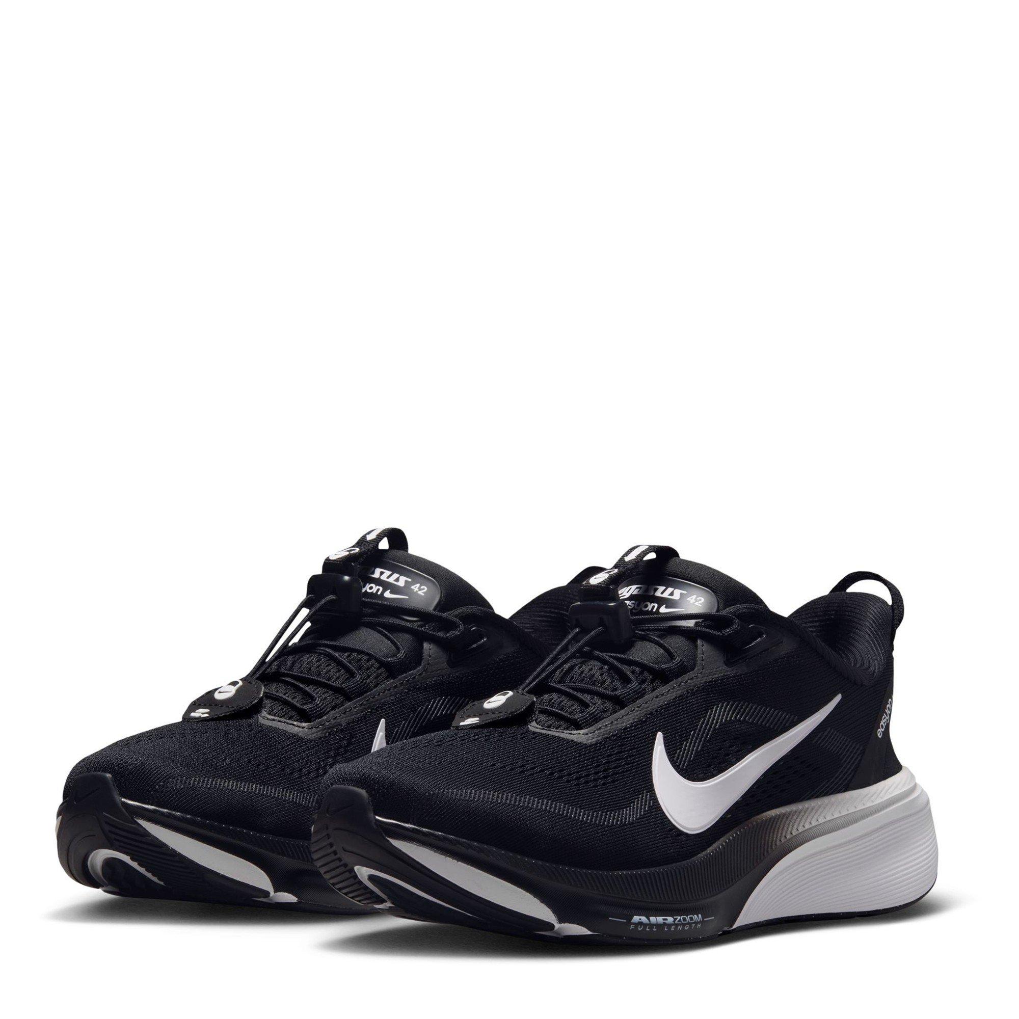 Black/Wht-Grey - Nike - Women's Pegasus 42 Road Running Shoes - 4
