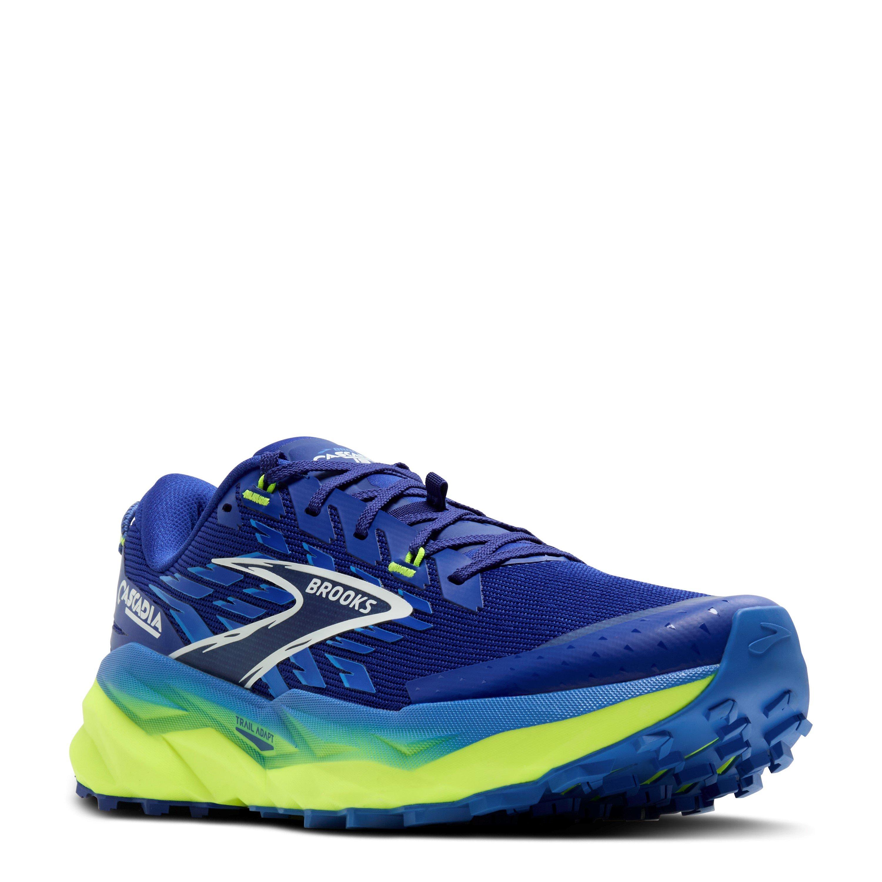 Blue/Yellow - Brooks - Cascadia 19 Off-Road Running Shoes Mens - 2
