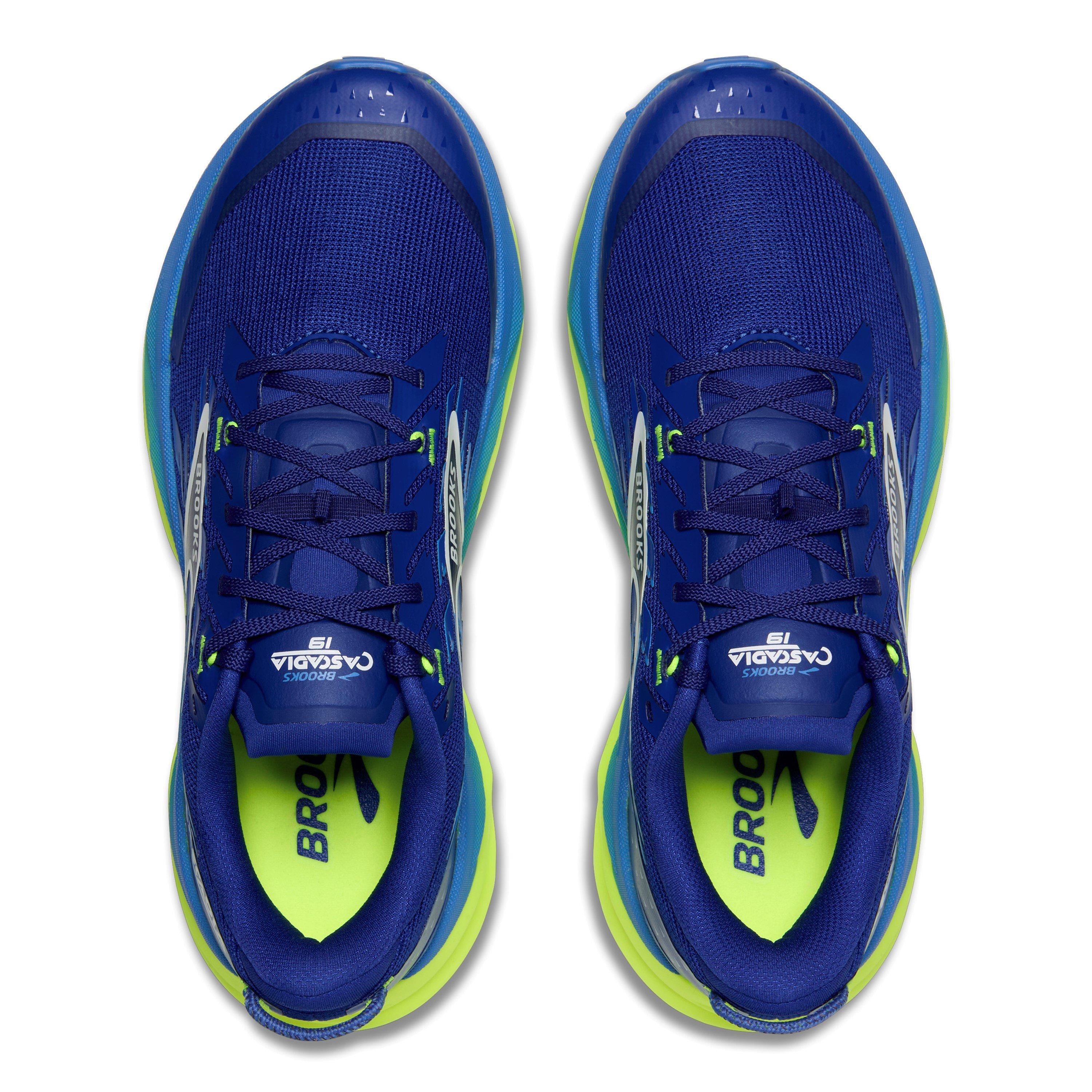 Blue/Yellow - Brooks - Cascadia 19 Off-Road Running Shoes Mens - 5