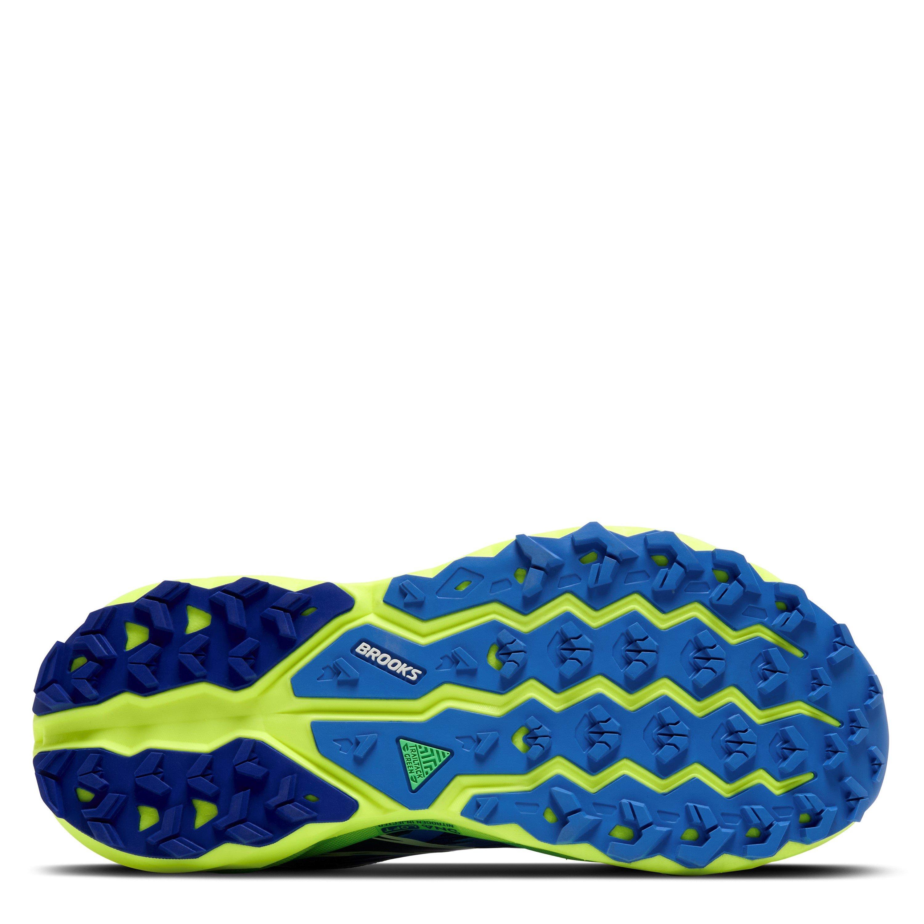 Blue/Yellow - Brooks - Cascadia 19 Off-Road Running Shoes Mens - 6