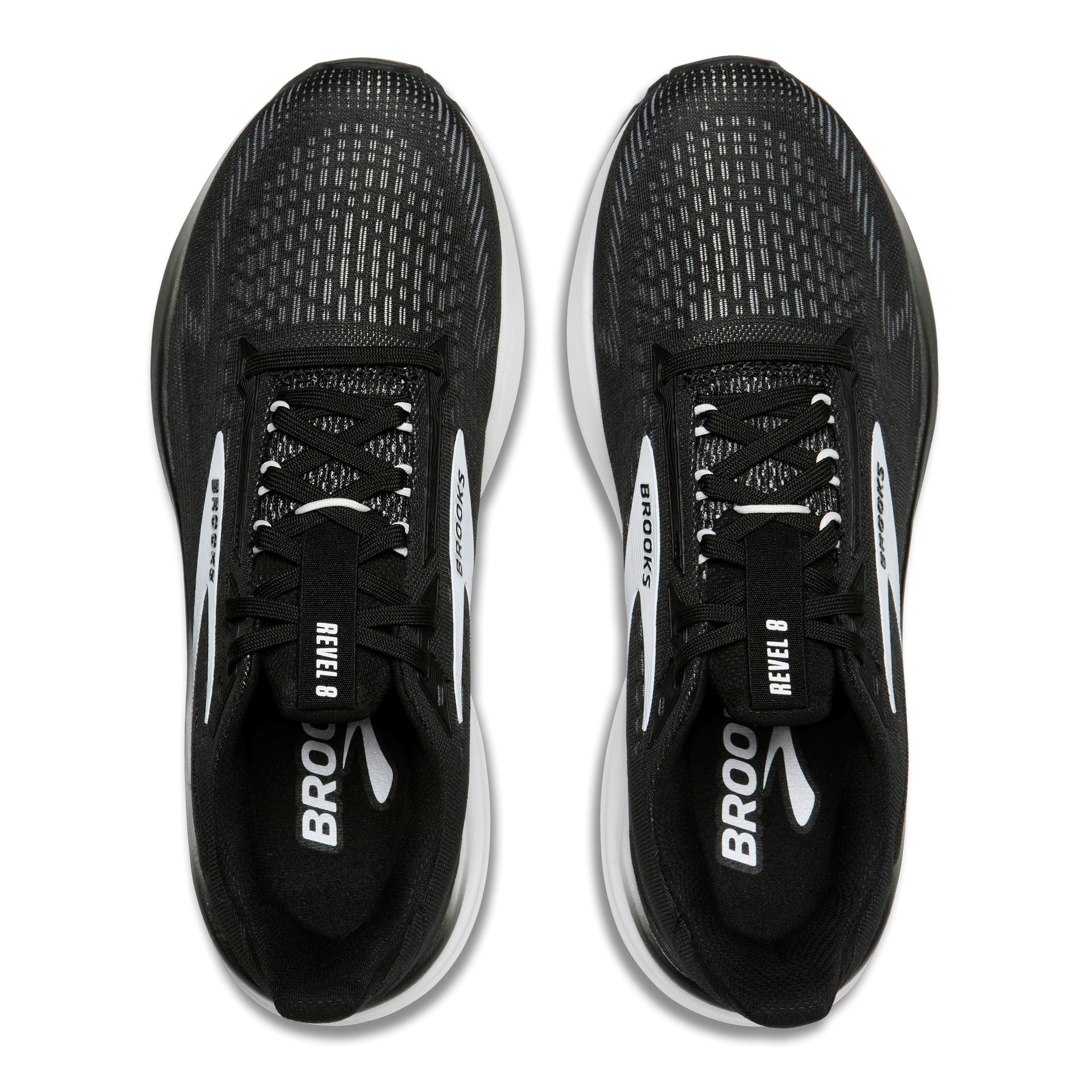 Black/White - Brooks - Revel 8 Road Running Shoes Mens - 5