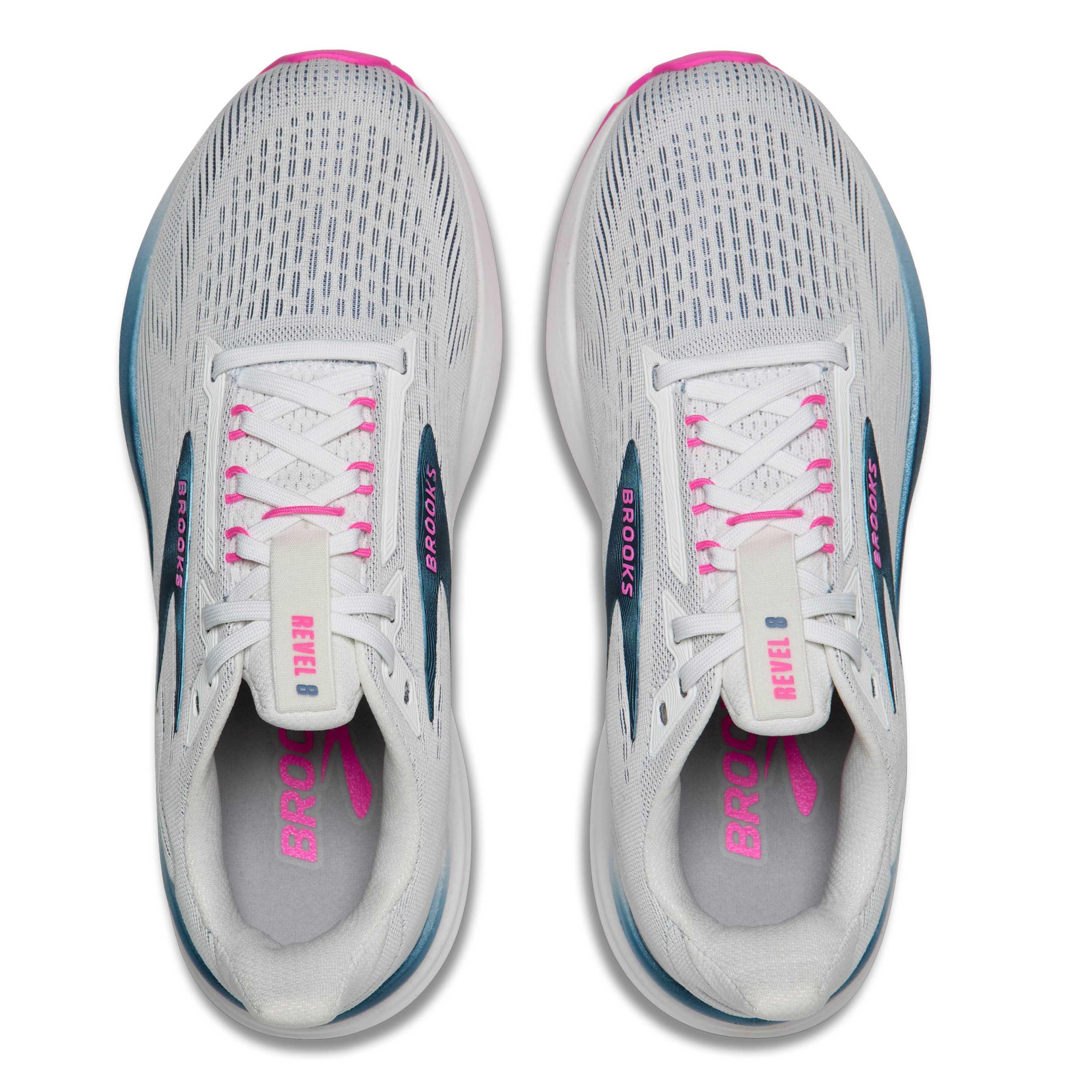 Bianco/Rosa - Brooks - Revel 8 Road Running Shoes Womens - 5