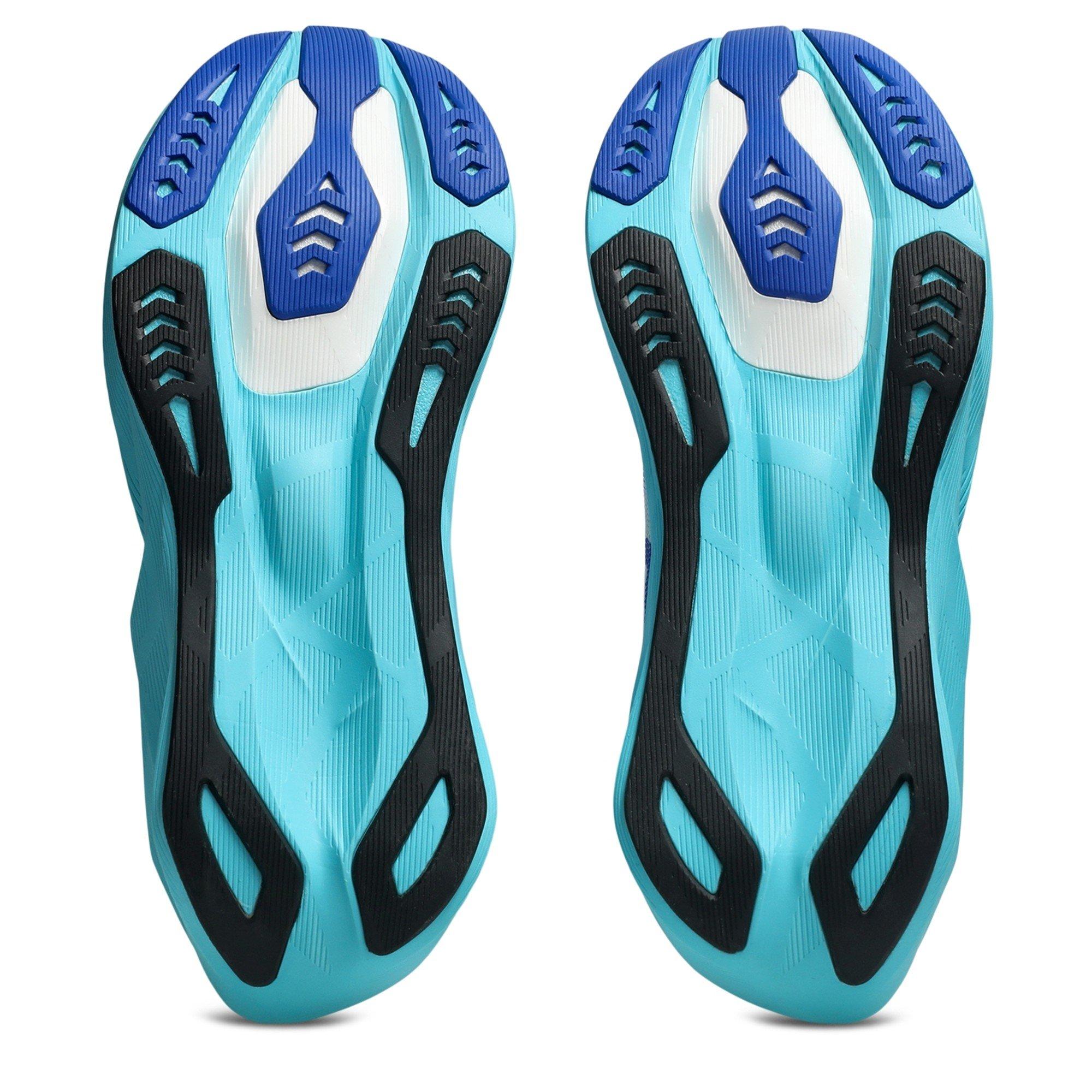 Wht/Energy Aqua - Asics - Novablast 6 Mens Running Shoes - 3