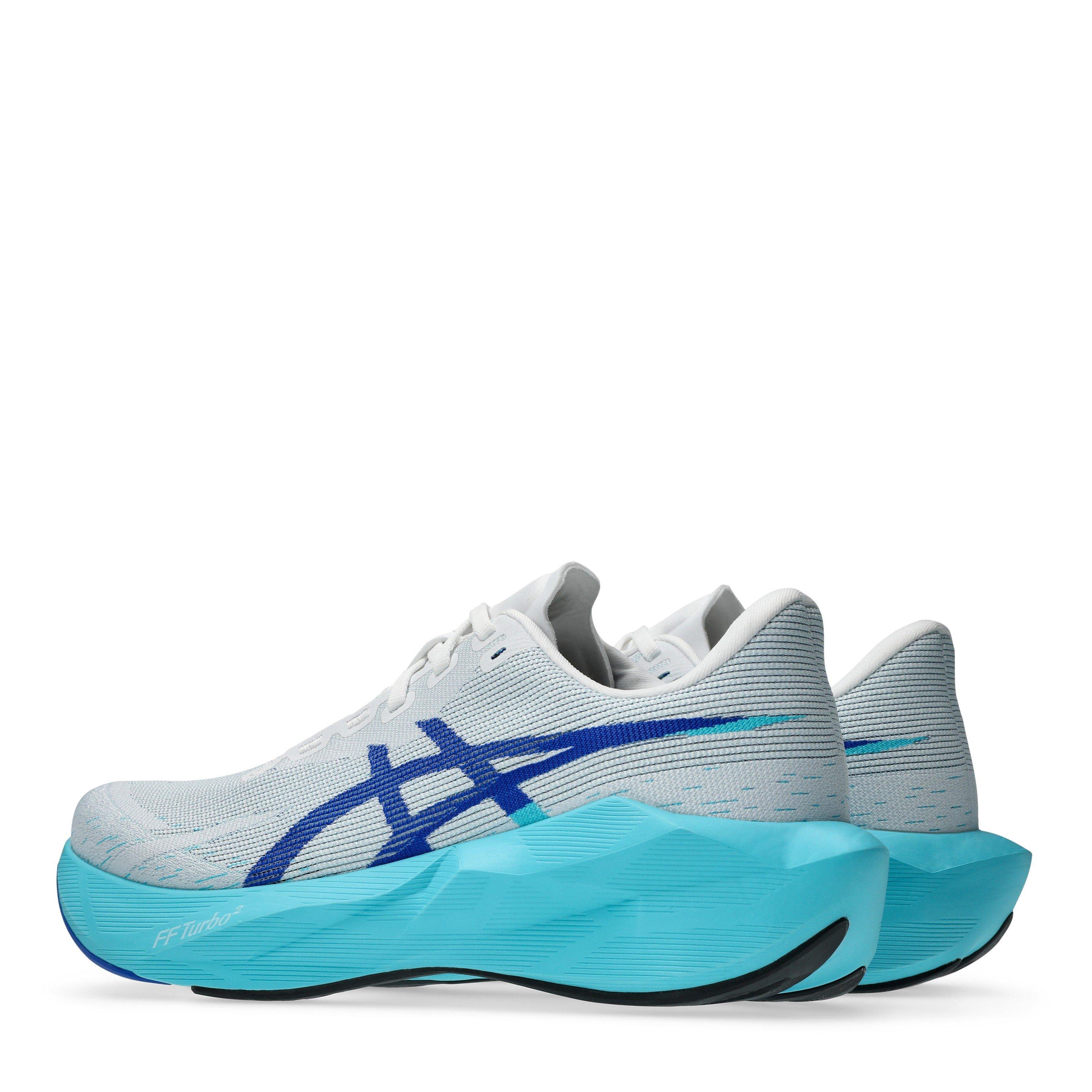 Wht/Energy Aqua - Asics - Novablast 6 Mens Running Shoes - 5
