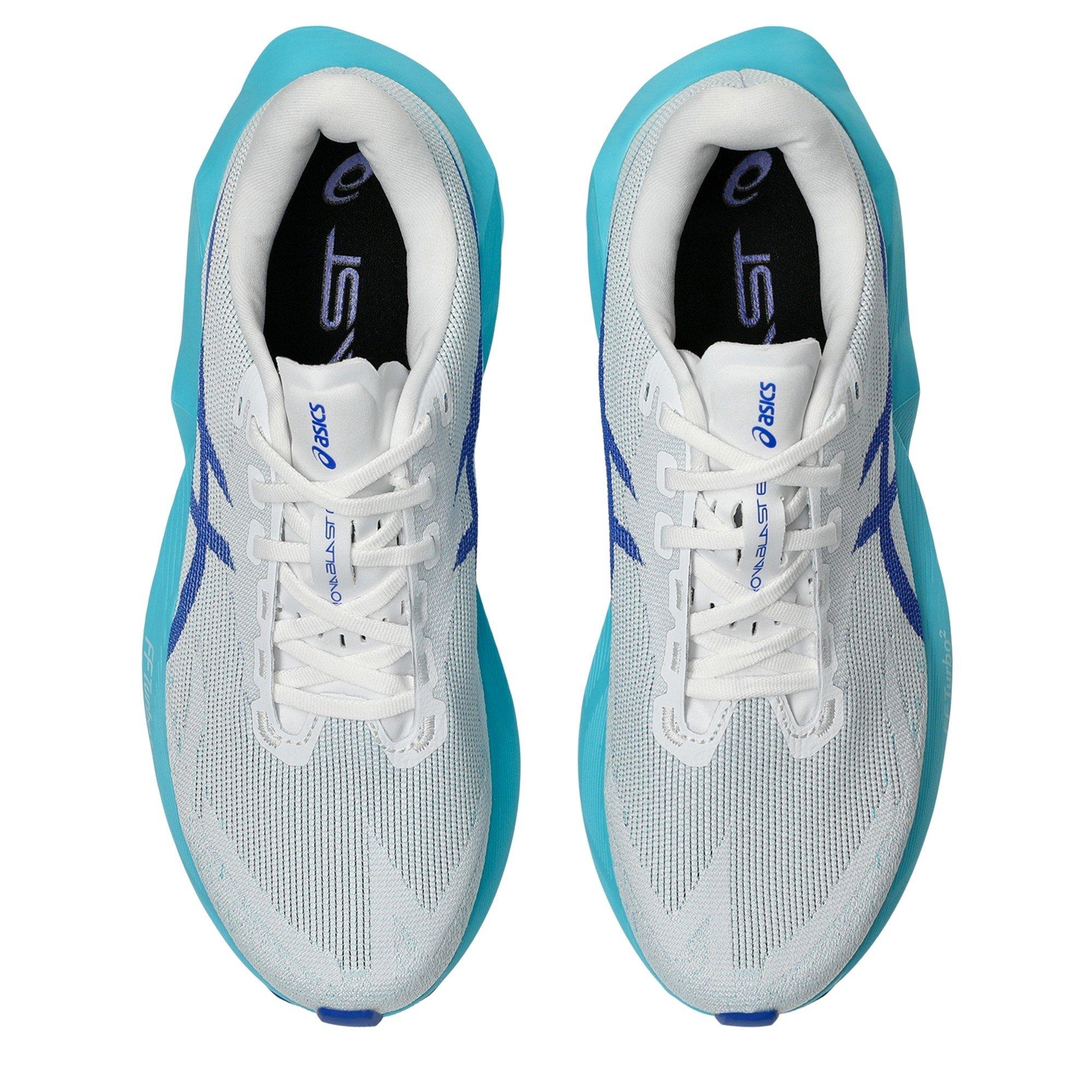 Wht/Energy Aqua - Asics - Novablast 6 Mens Running Shoes - 6