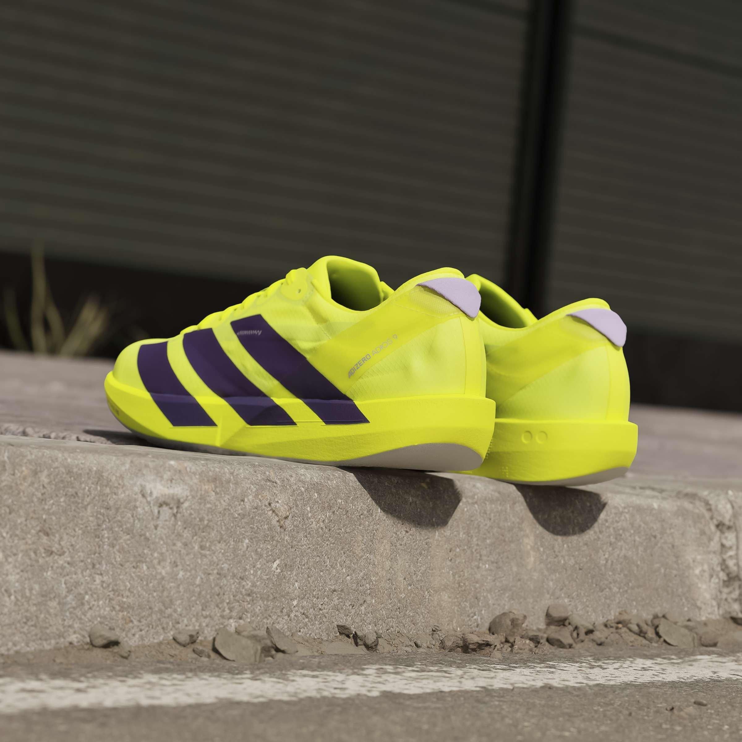 Yellow/Plum - adidas - Adios 9 Mens Running Shoes - 13