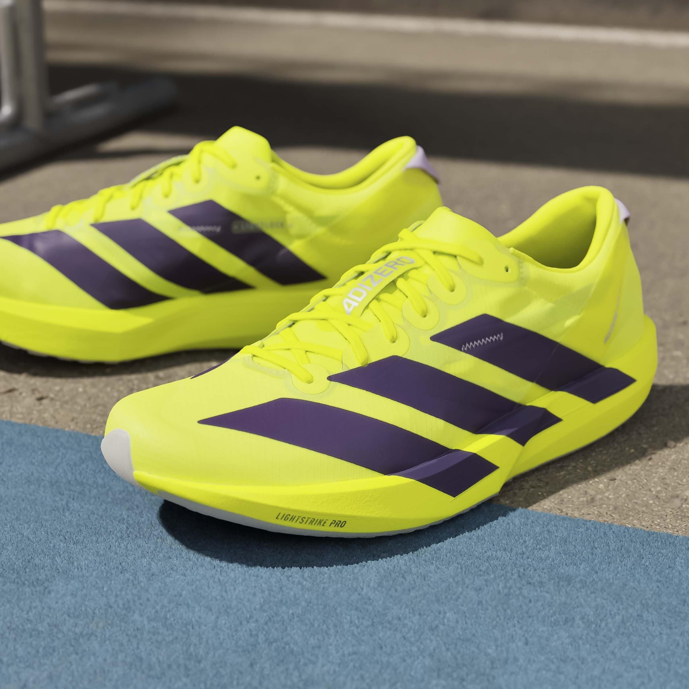 Yellow/Plum - adidas - Adios 9 Mens Running Shoes - 16
