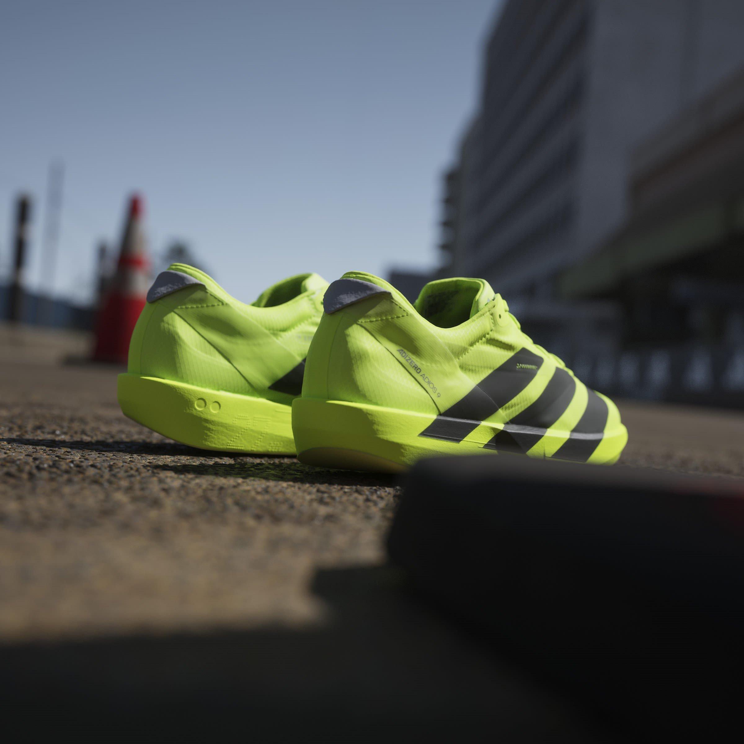 Lemon/Blk/Silv - adidas - Adios 9 Mens Running Shoes - 14