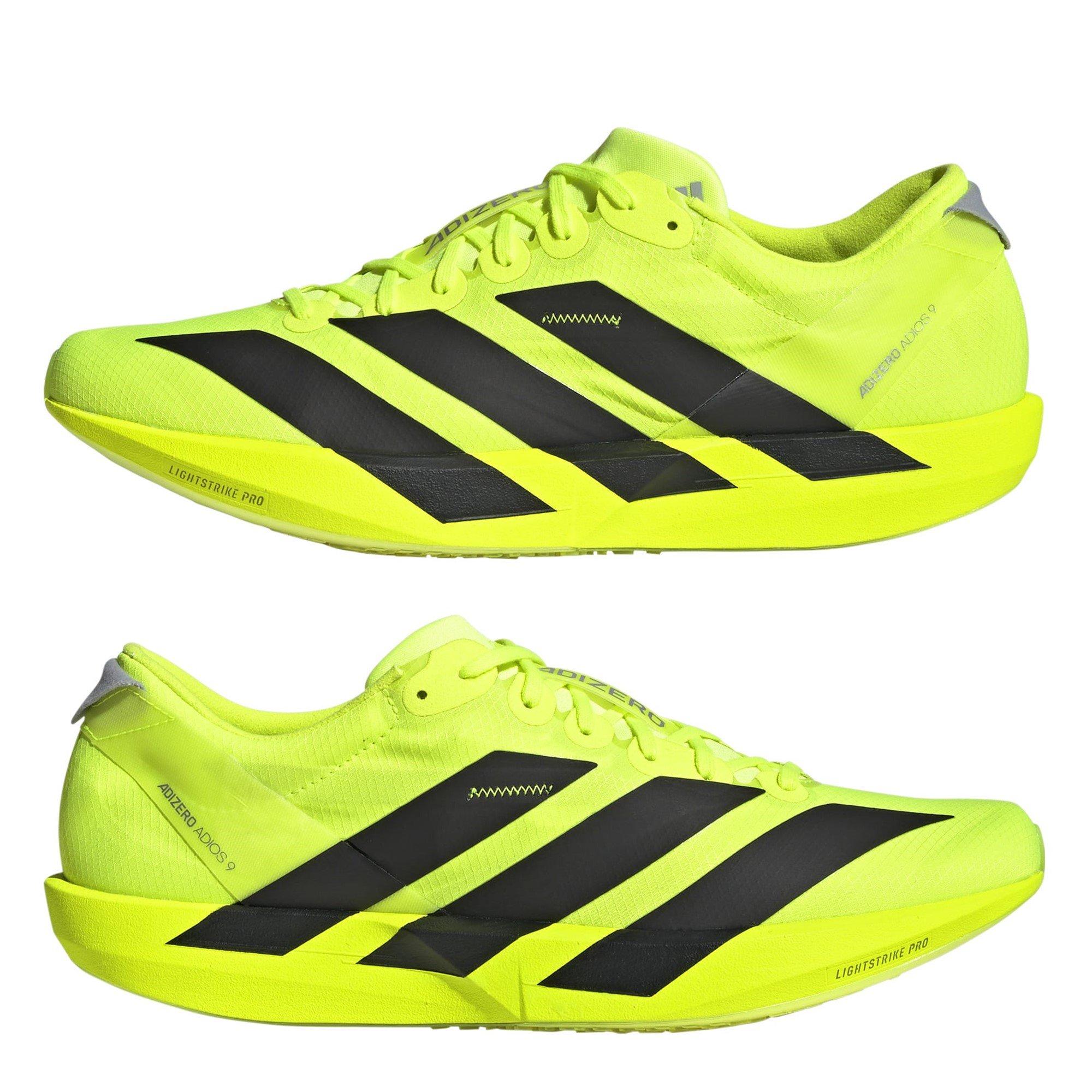Lemon/Blk/Silv - adidas - Adios 9 Mens Running Shoes - 9