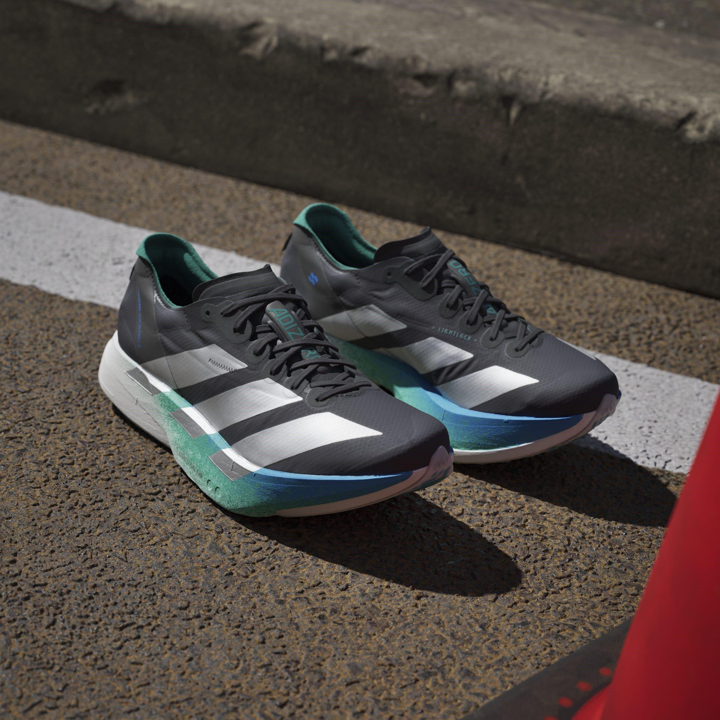 CBlk/Silv/Green - adidas - Adios Pro 4 Mens Running Shoes - 12